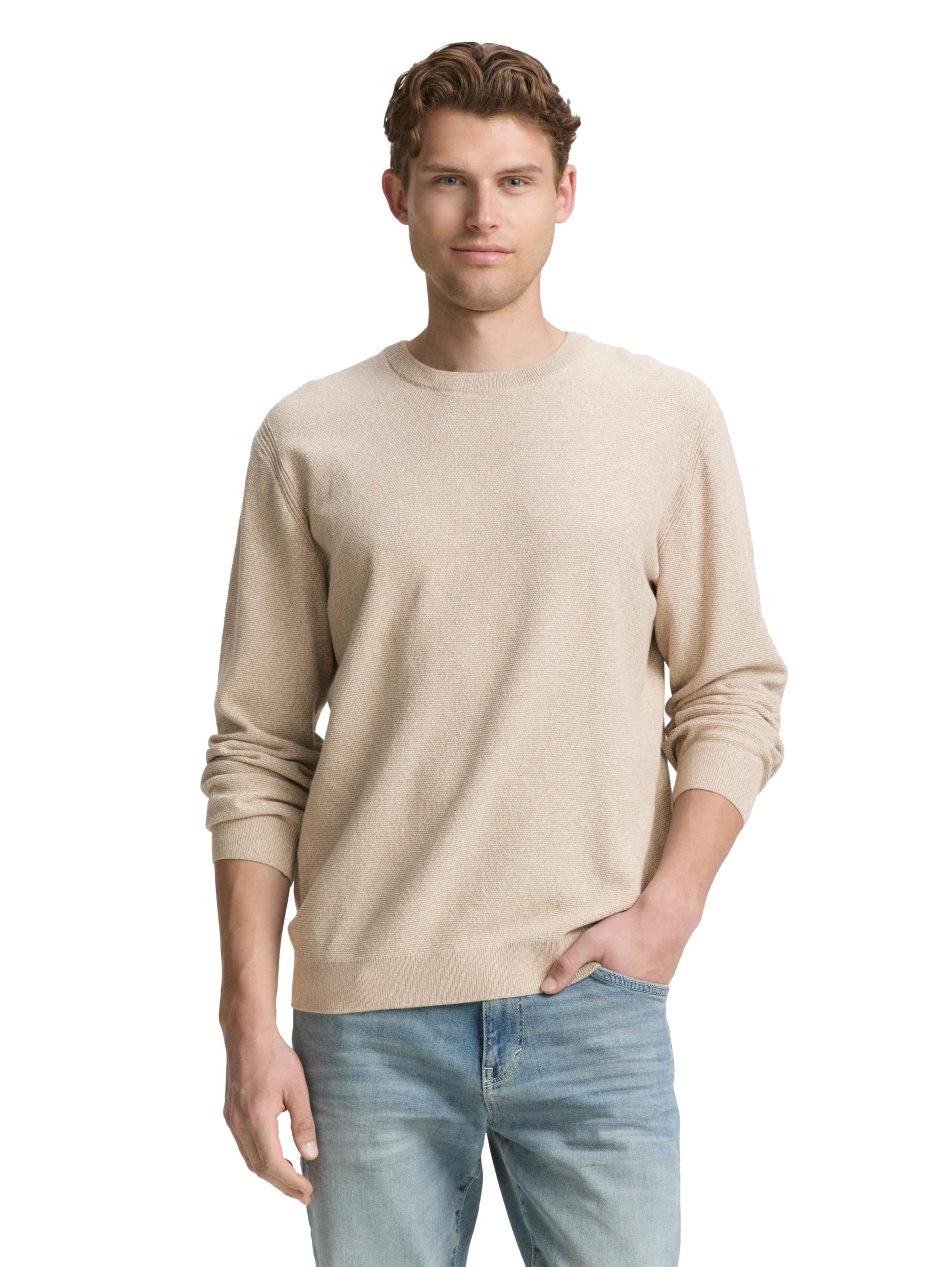 Tom Tailor Herren Strickpullover aus Bio-Baumwolle