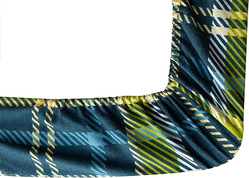 Miniatura 8 de Juego de sábanas de franela pesada de algodón turco de 6.35 ozm (cuadros 4, Queen)