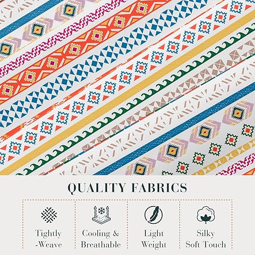 Miniatura 2 de YIYEA Sábanas para cama individual  Boho  Juego de sábanas de lujo de microfibra de doble cepillado  Sábanas individuales ligeras y transpirables