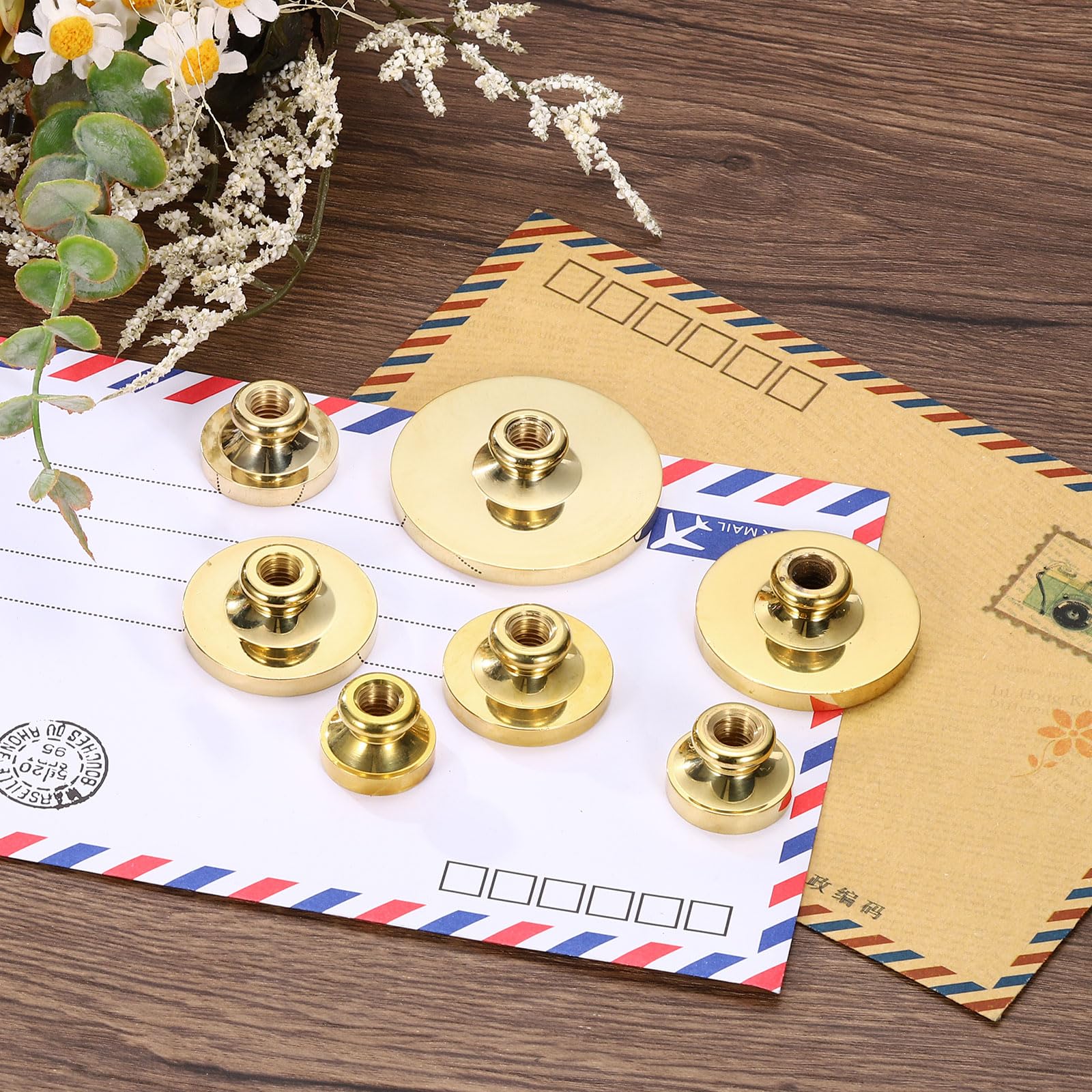 Datum Stempel PATIKIL Wachssiegel Stempel 30mm – Messingkopf, Holzgriff, Für Briefe & Geschenke 30mm Messingkopf Holzgriff Retro Brief Siegel
