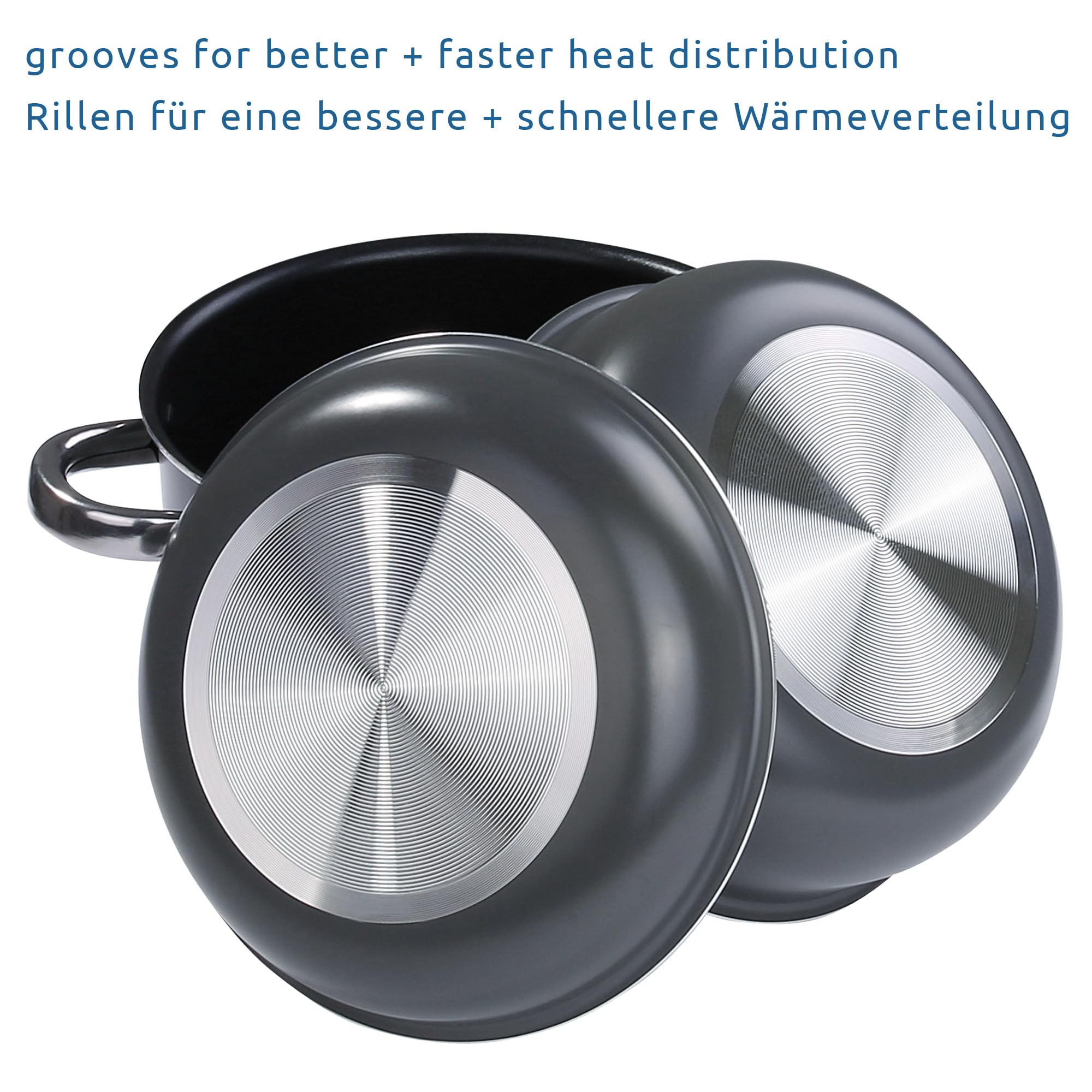 your GEAR Ranger Family Batterie de cuisine de camping 9 pièces en aluminium – Batterie de cuisine d'extérieur empilable avec revêtement antiadhésif – Batterie de cuisine de camping pour 6 personnes