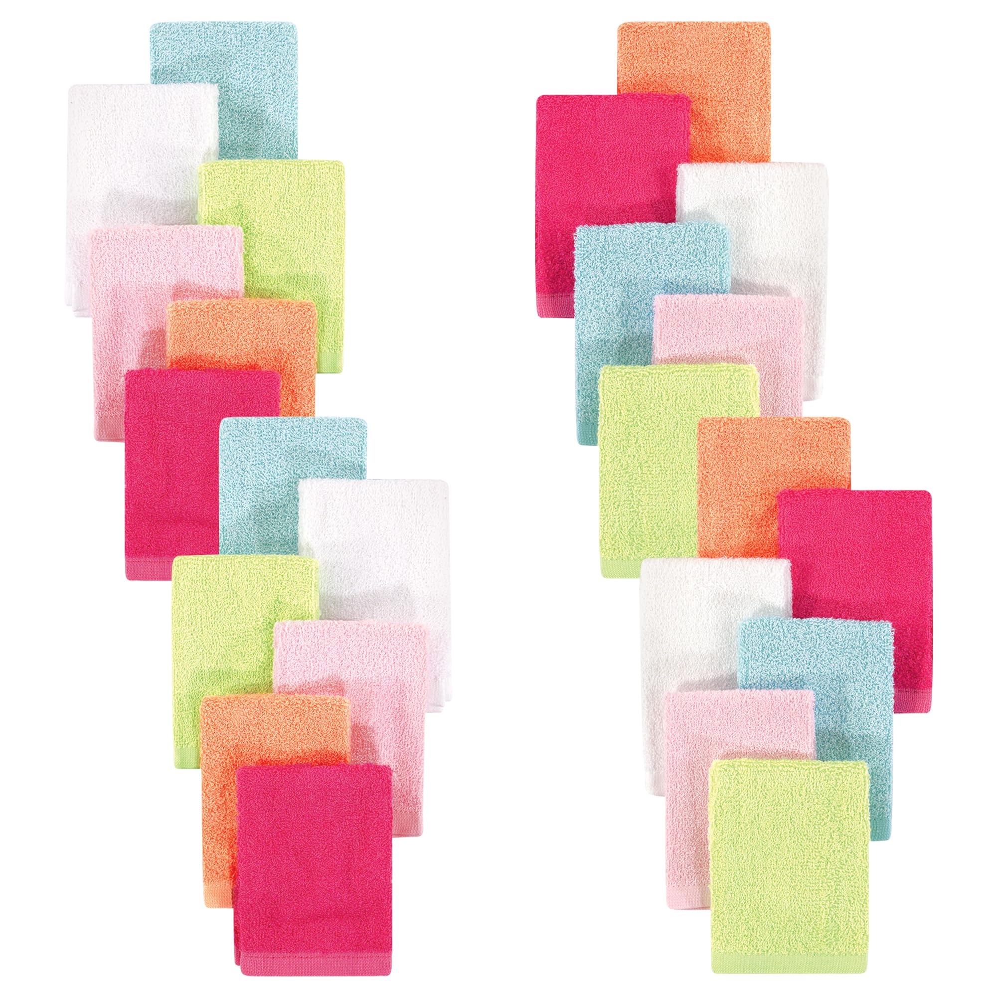 Hudson Baby Unisex Baby 24Pc Rayon from Bamboo Woven Washcloths, Tropical, One Size