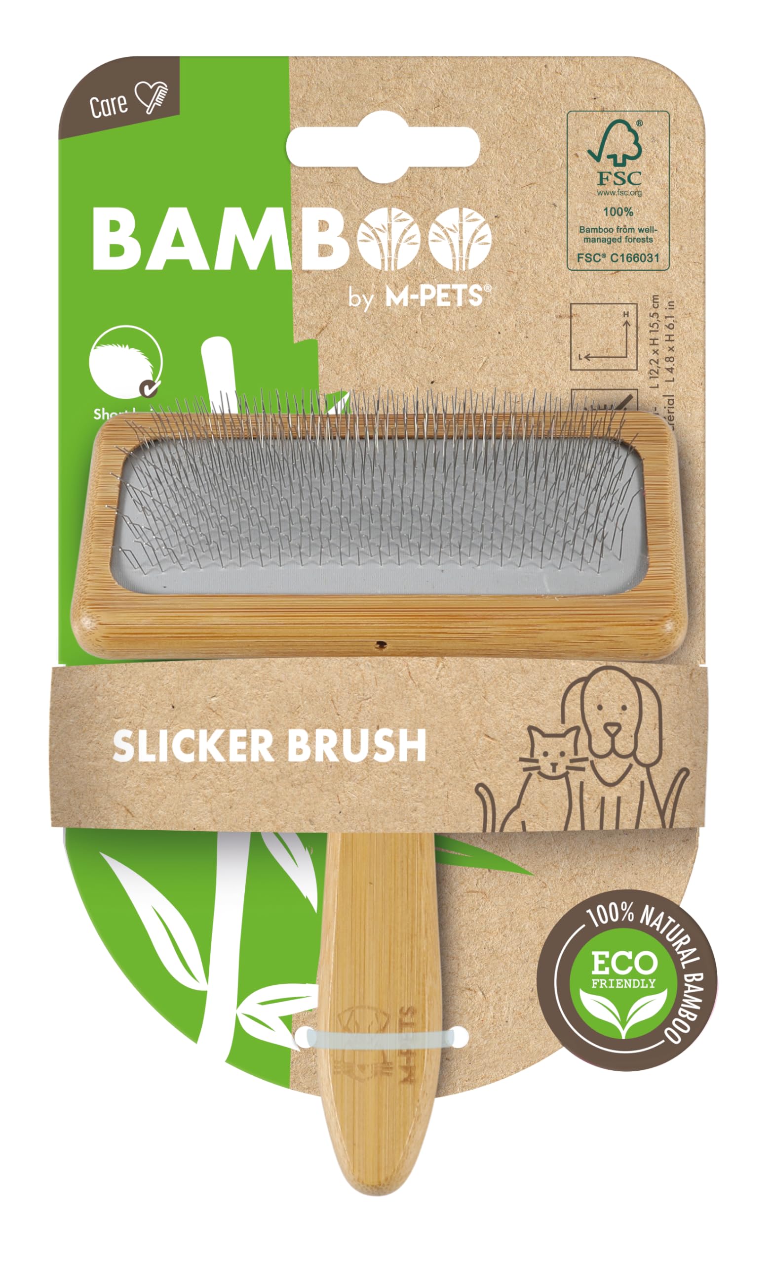 M-PETS Bamboo Slicker Brush L