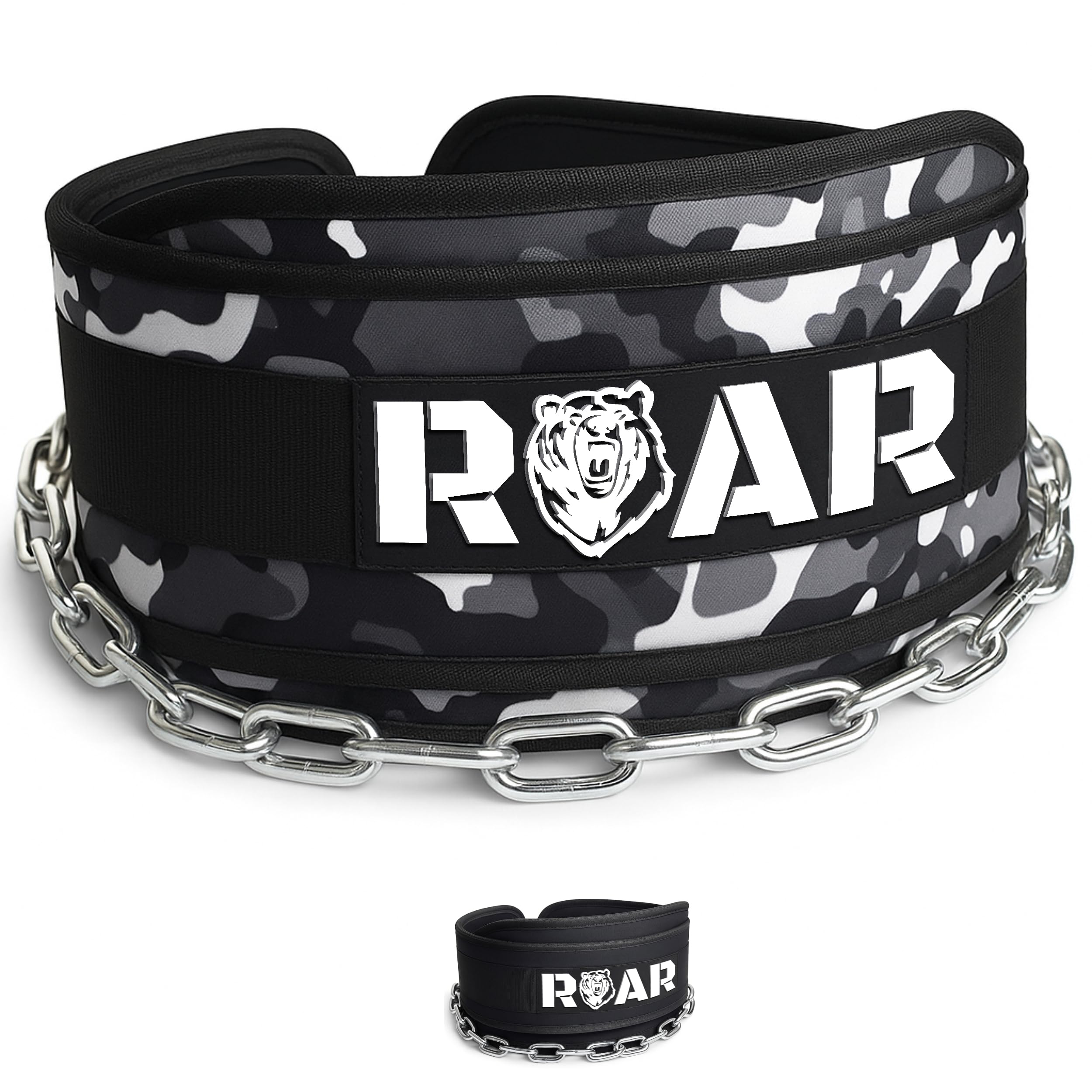Roar® Cintura Dip Zavorra Uomo – Cintura Per Zavorra E Trazioni Zavorrate, Cintura Sovraccarico Palestra Con 2 Moschettoni Per Allenamenti Con Pesi