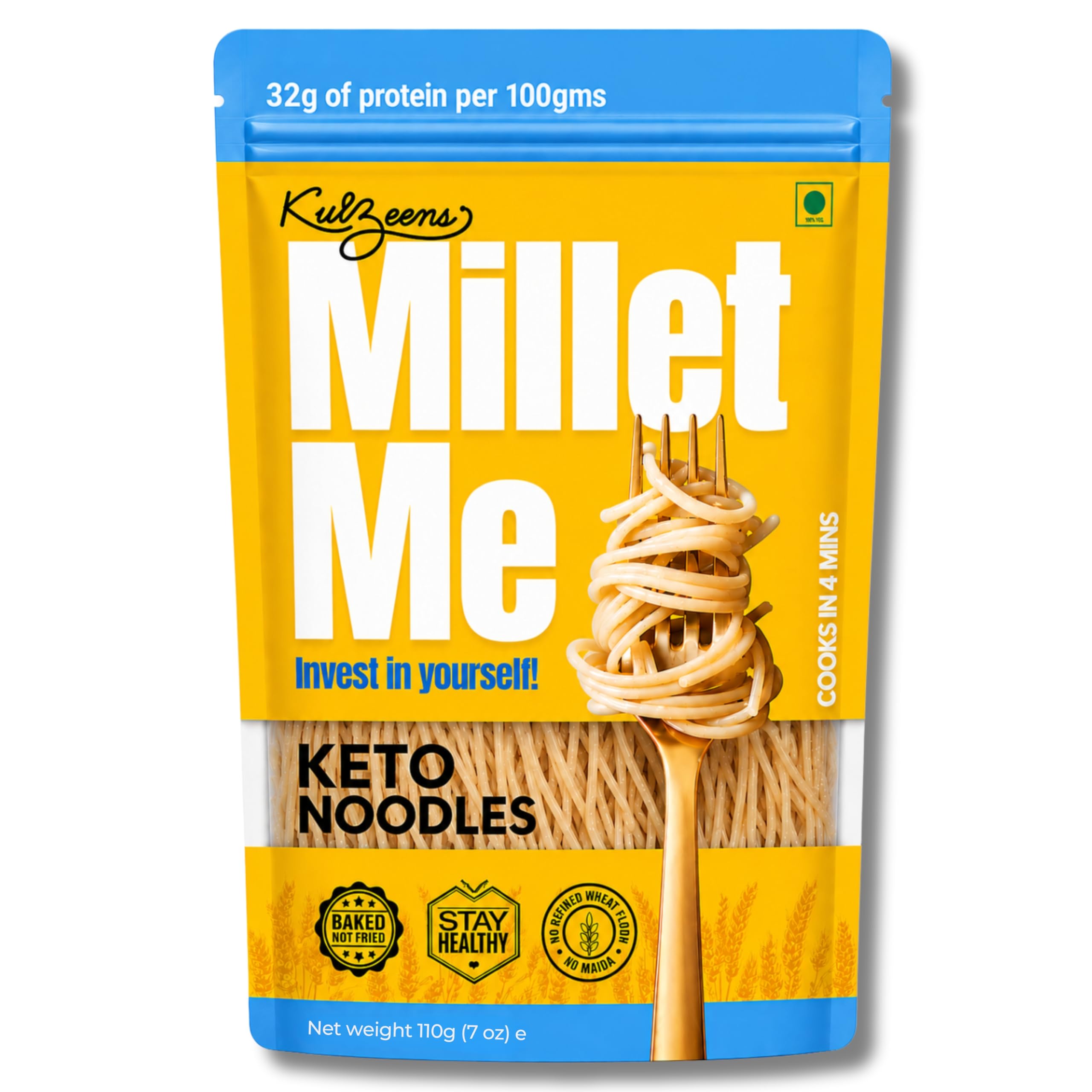 Millet Me by Kuizeens Keto Noodles - 110g | Low Carb & High Protein Healthy Noodles | Gluten Free, Maida-free, Non-fried & Diabetic Friendly | Keto Diet Snacks-image-26