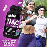 Vista 7 de Suplemento NAC Píldoras de N-acetil cisteína - 750 mg N acetil cisteína cápsula de vitamina pura - Fórmula diaria de apoyo hepático para la salud