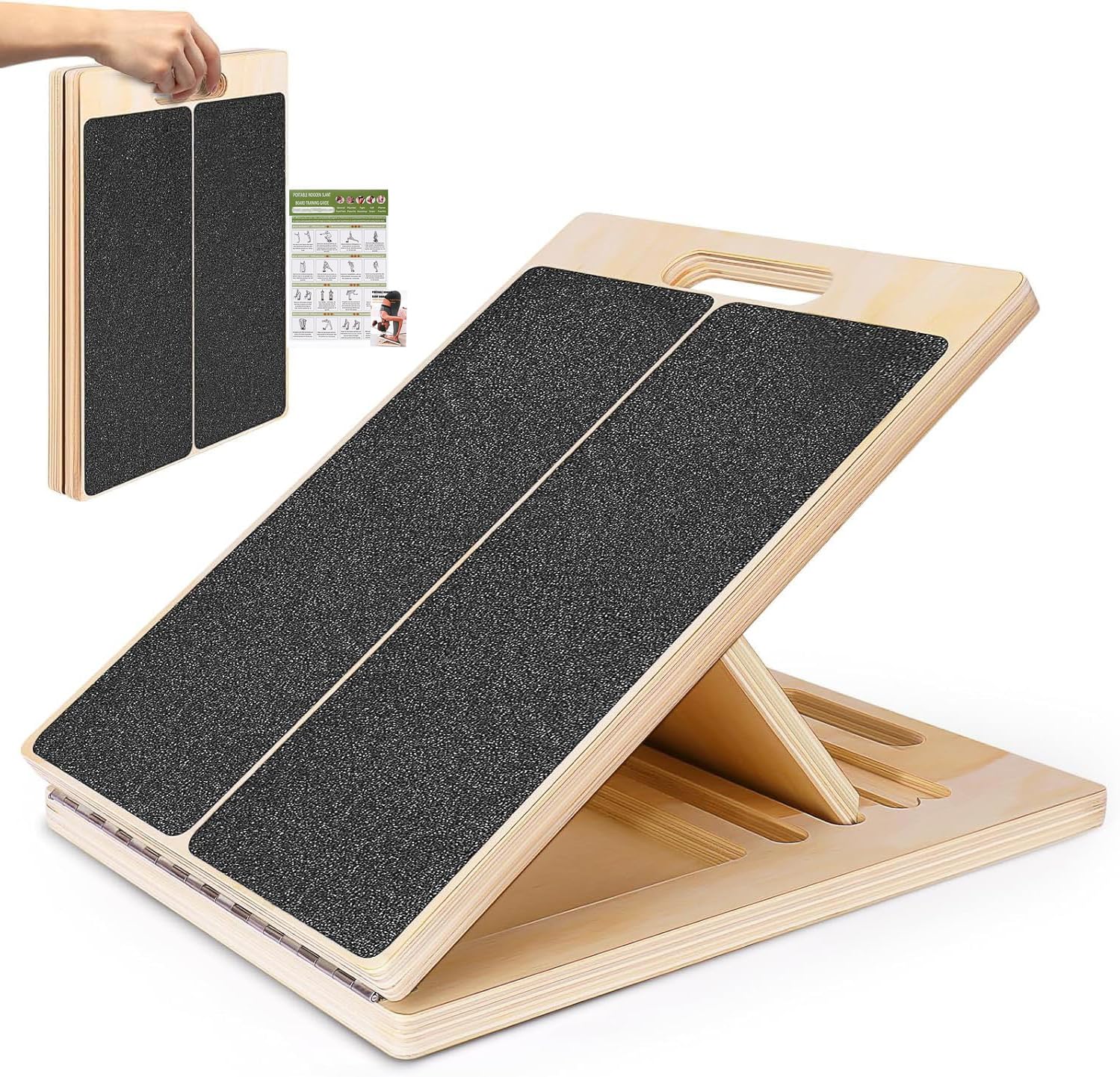 Slant Board Adjustable | Portable Calf & Ankle Stretcher for Mobility, Squats & Recovery | 300lb Capacity, 5 Angles, Non-Slip Design | Includes Training Guide