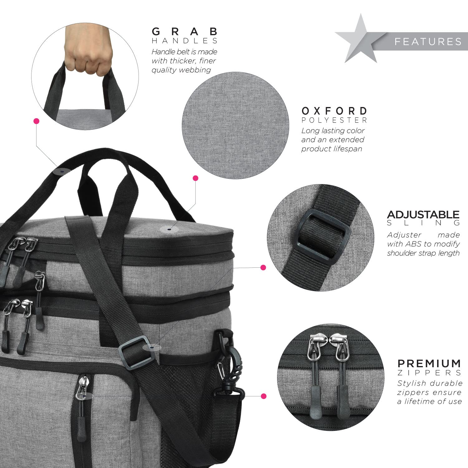 FATMUG Portable Insulated Small Lunch Bag - Keeps Food and Drinks Cool and Fresh - Light Grey 1