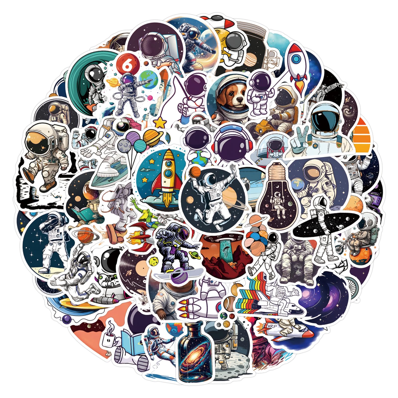 Space Stickers,Space Astronaut Graffiti Stickers,100Pcs Vinyl Waterproof Decals for Kids Teens,for Phone Laptop Water Bottles Skateboard Computer Phone Luggage Guitar Car Gifts