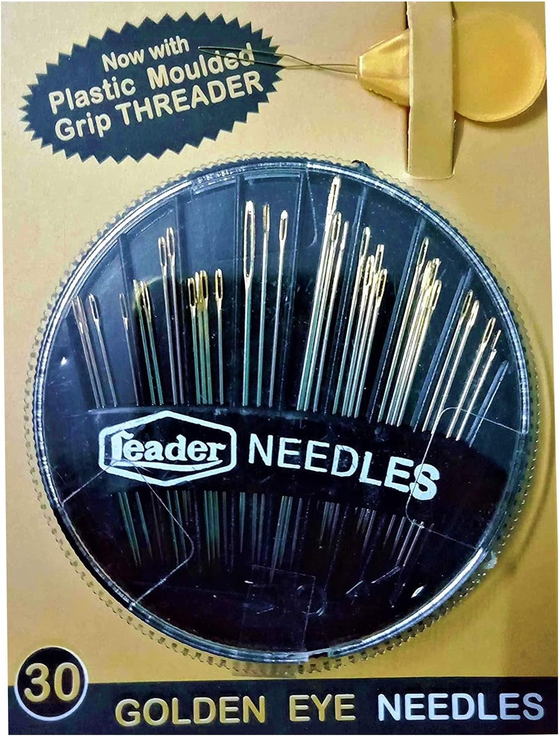 SSKR 30 Pcs Assorted Hand Sewing Needles - Embroidery Mending Craft Quilting with Plastic Mould Grip Threader (Free - Inside)