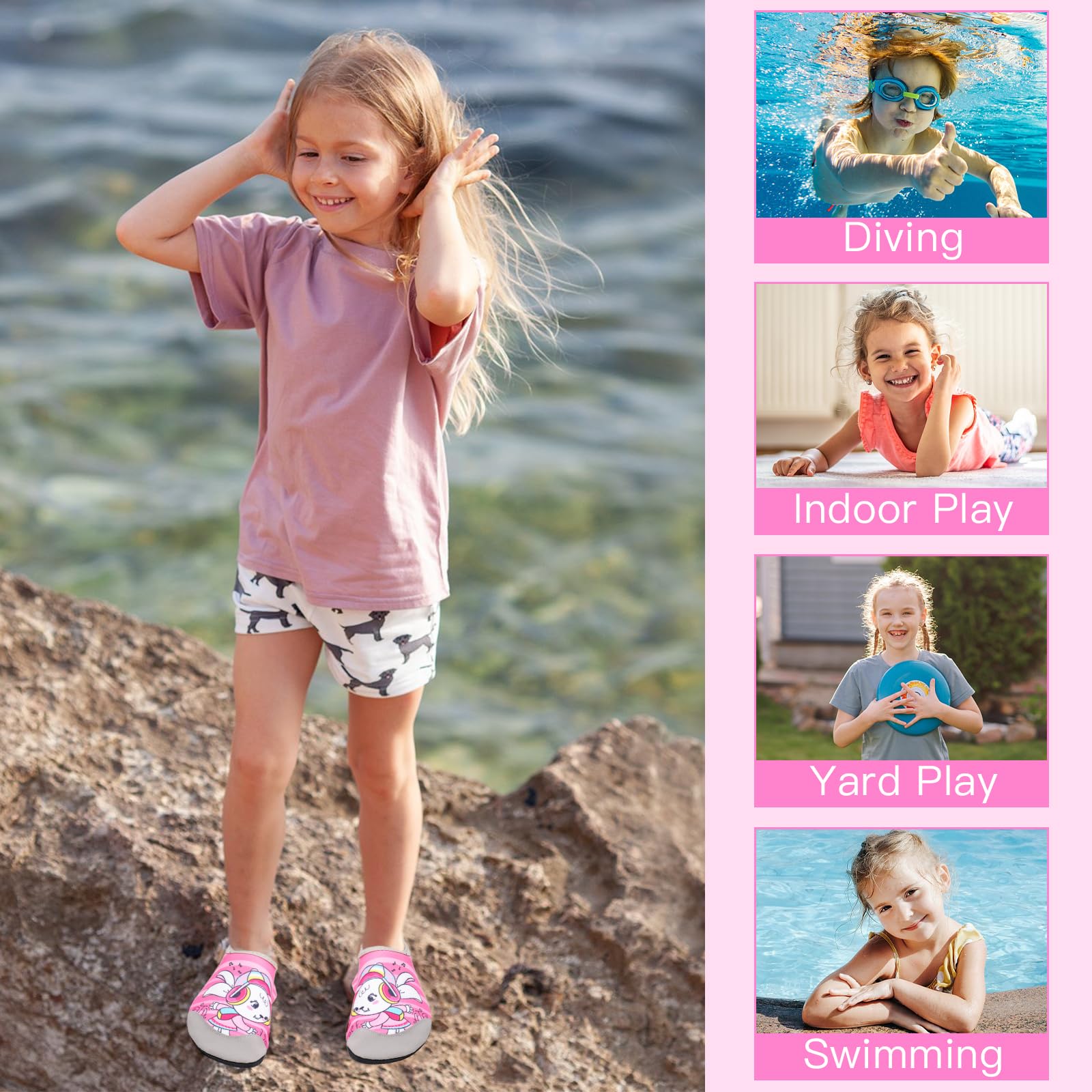 Zapatos de playa para niños 24-33 UE transpirables secado rápido descalzos agua piscina surf