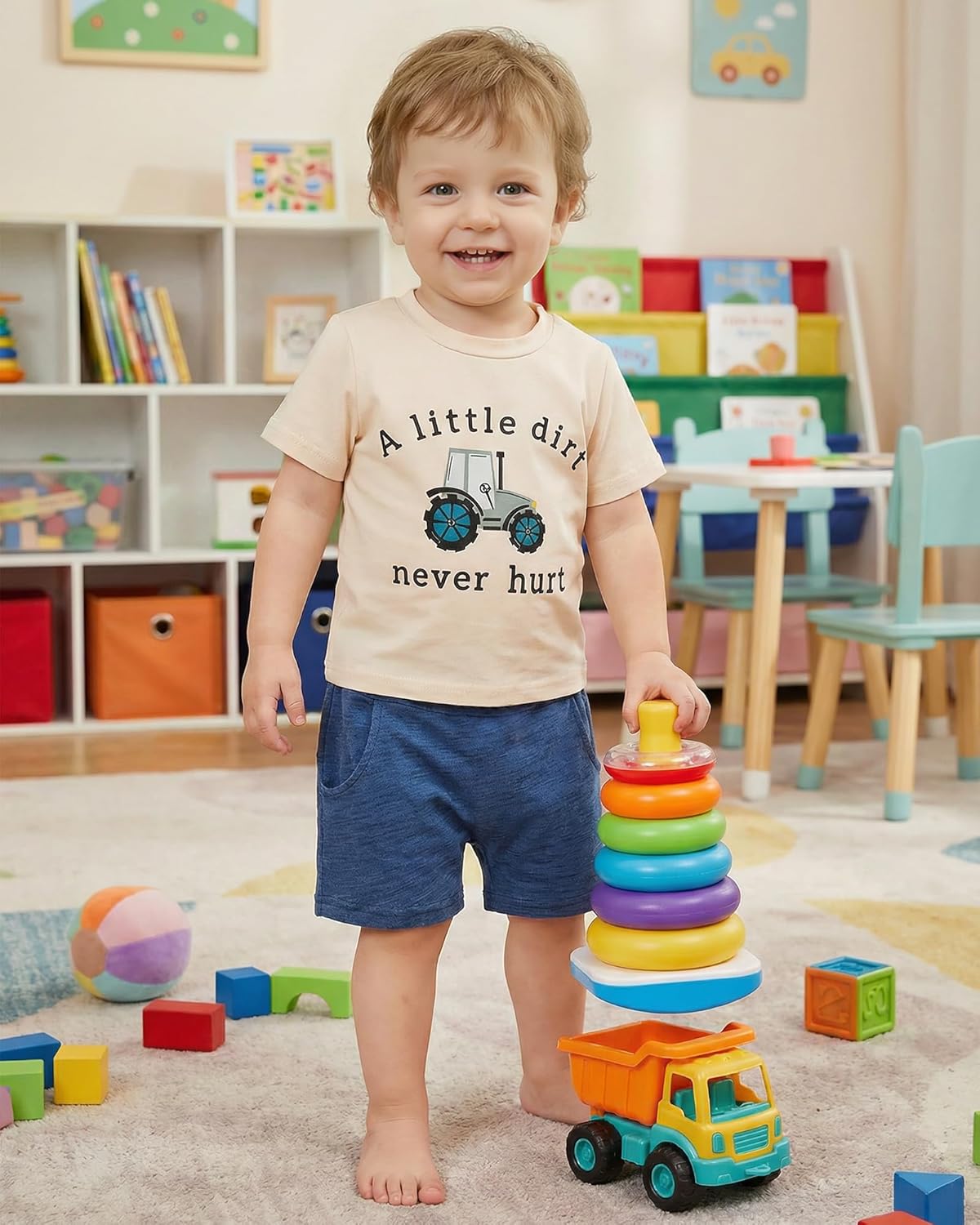 Jecson Baby Boy Summer Clothes Toddler Boy Outfits Letter Print Short Sleeve T-Shirt Denim Shorts Clothing Set 6M-4T - Image 2