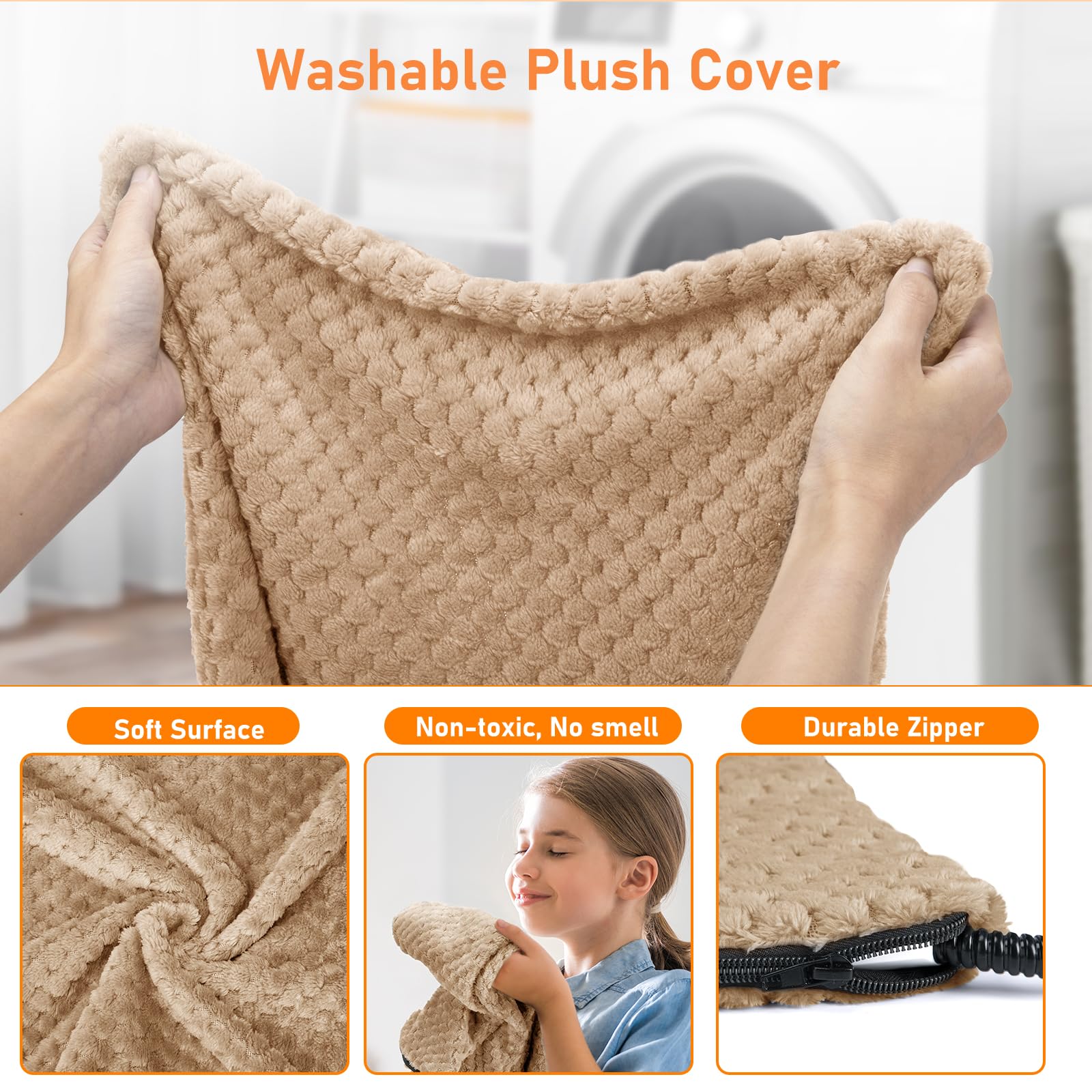 INVENHO Cama térmica para perros, almohadilla térmica impermeable de temperatura ajustable para perros y gatos con temporizador, almohadilla de calefacción para mascotas para gatos, perros