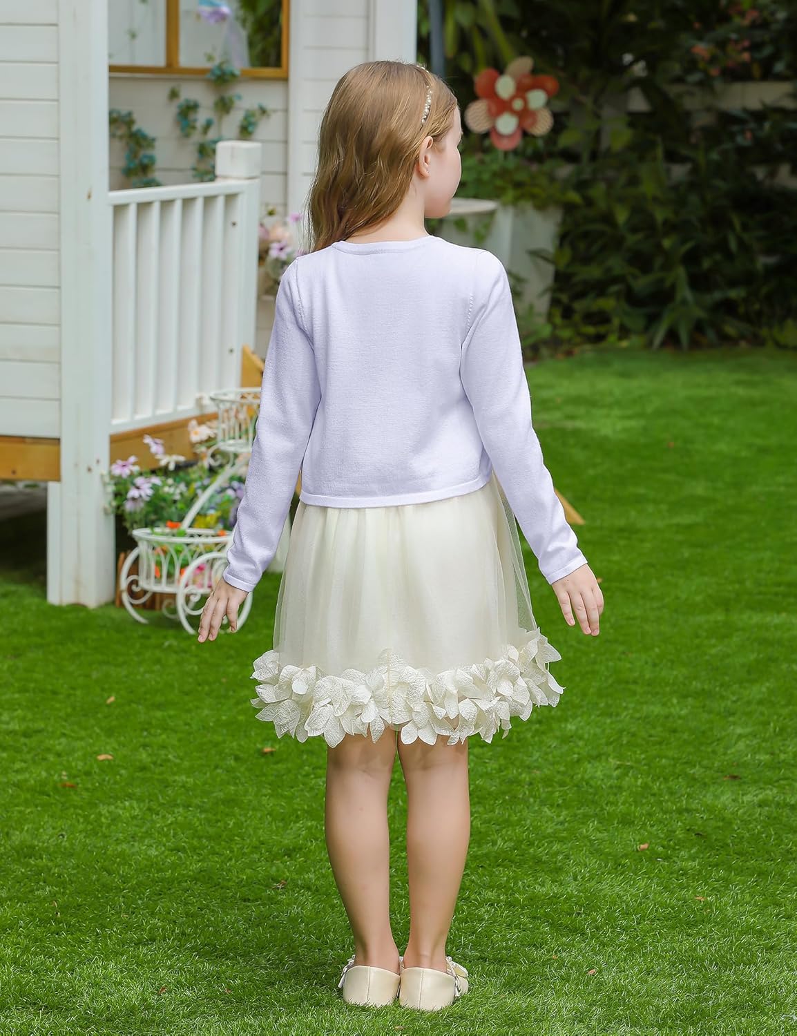 Yekaty Girls Sweaters Long Sleeve Cardigan Bolero Shrugs Button Down Closure Cover Up Tops for Toddler Kids 4-12 Years - Image 5