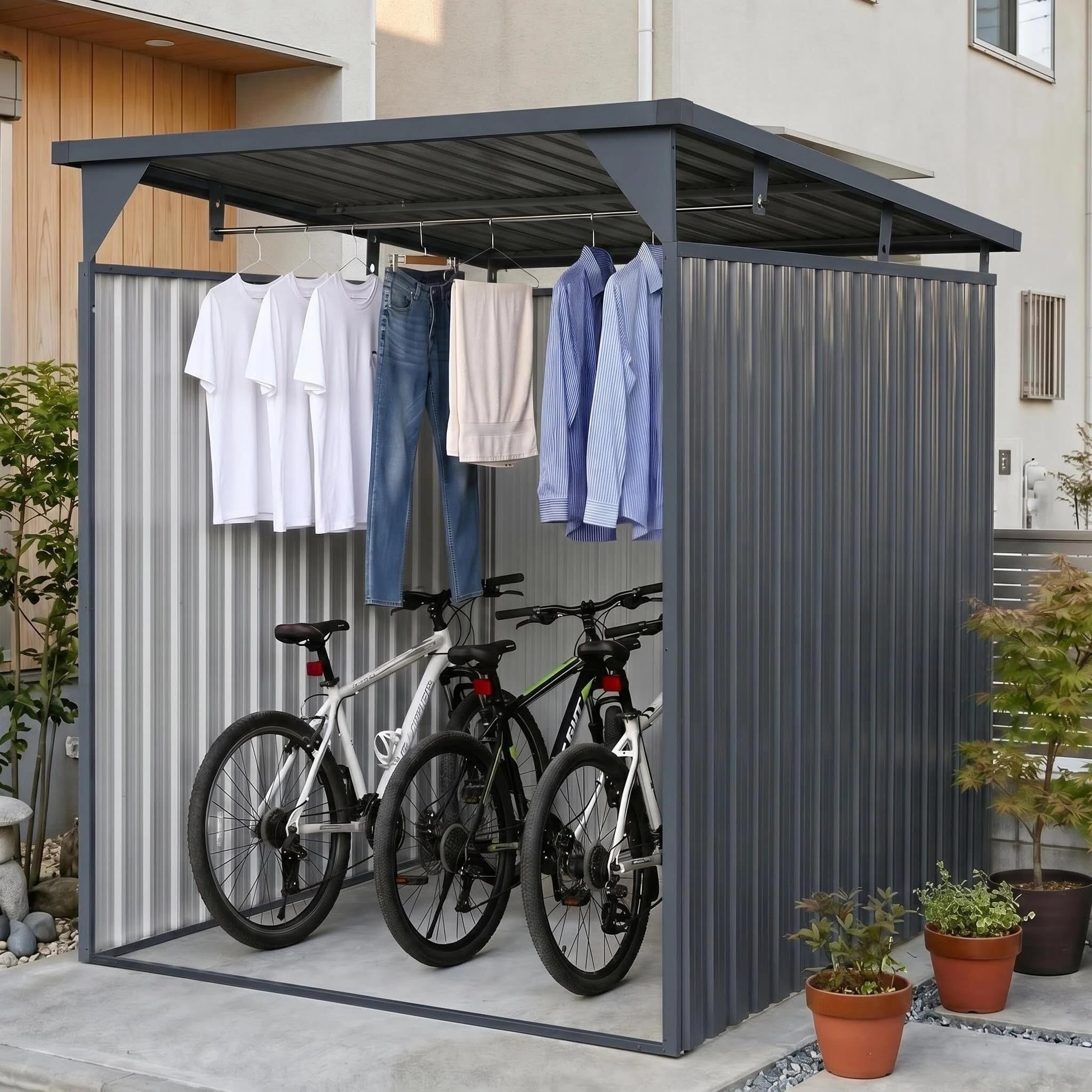 Amazon | Chic ZONE 自転車置き場 収納目安3～5台 サイクルガレージ