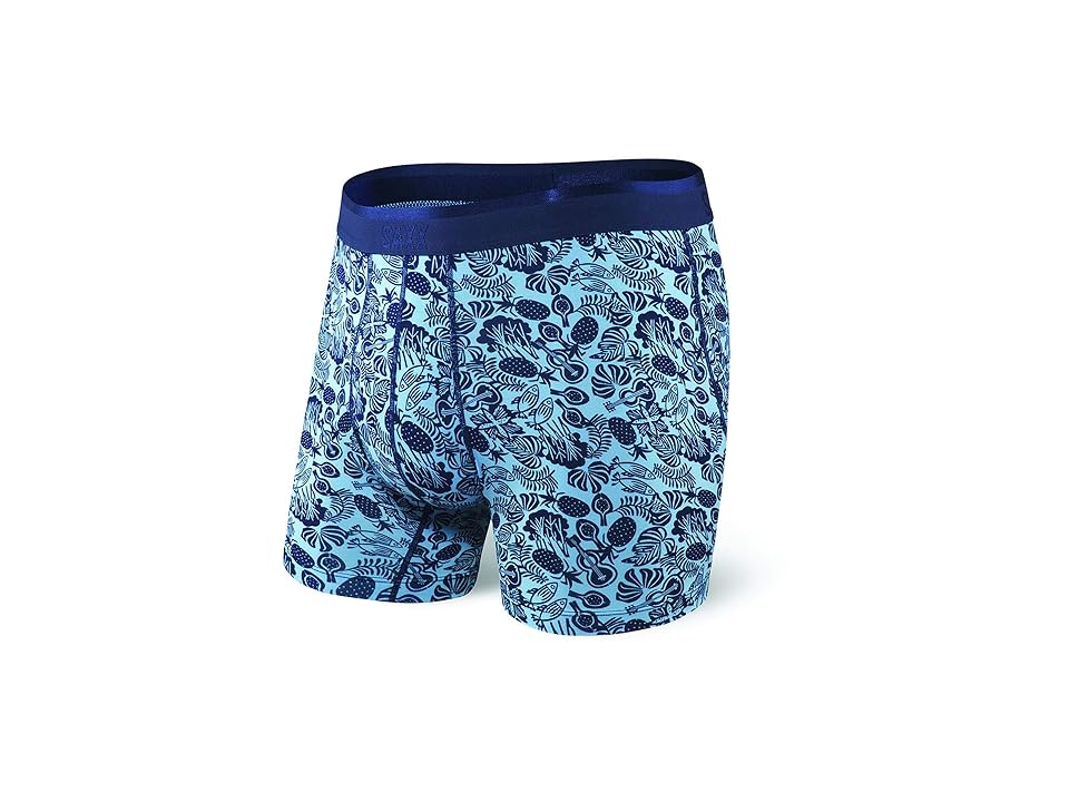 

SAXX UNDERWEAR Platinum Boxer Brief Fly (Blue Jungle Jam) Men's Underwear, Multi