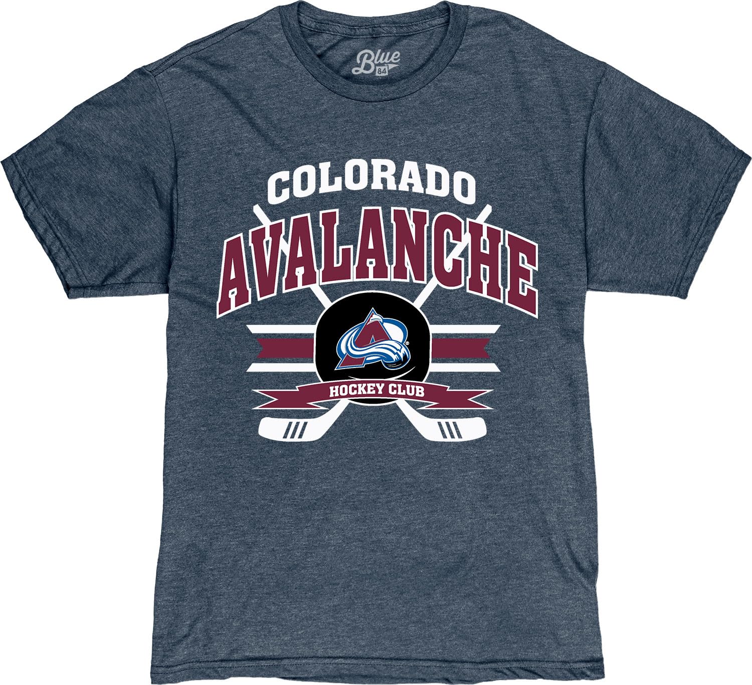 Blue 84 NHL Officially Licensed T-Shirt Heathered Hockey Puck