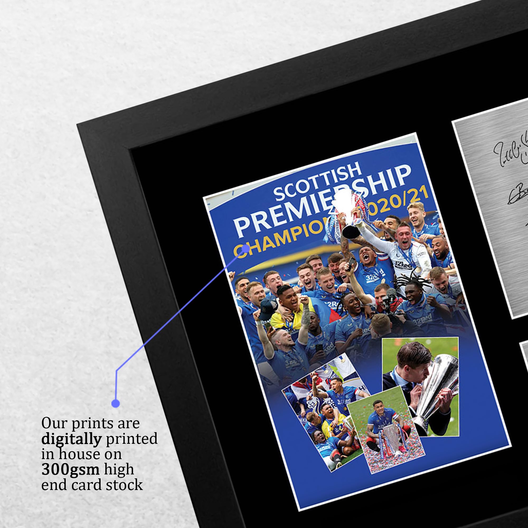 HWC Trading FR A4 Rangers 55 Scottish League Champions 20-21 Printed Memorabilia Signed Autograph Photograph Display for Football Fans and Supporters - Image 4