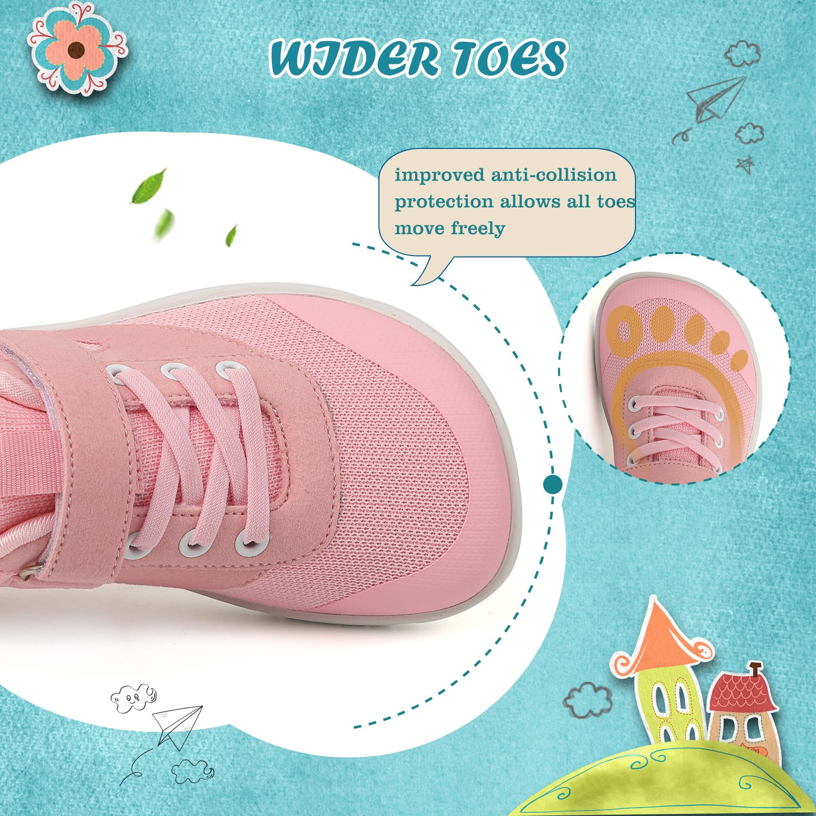 AONEGOLD Buty Boso Chłopcy Dziewczęta Oddychające Lekkie Elastyczne Wygodne Buty Do Biegania Antypoślizgowe Buty Do Biegania Sneakers