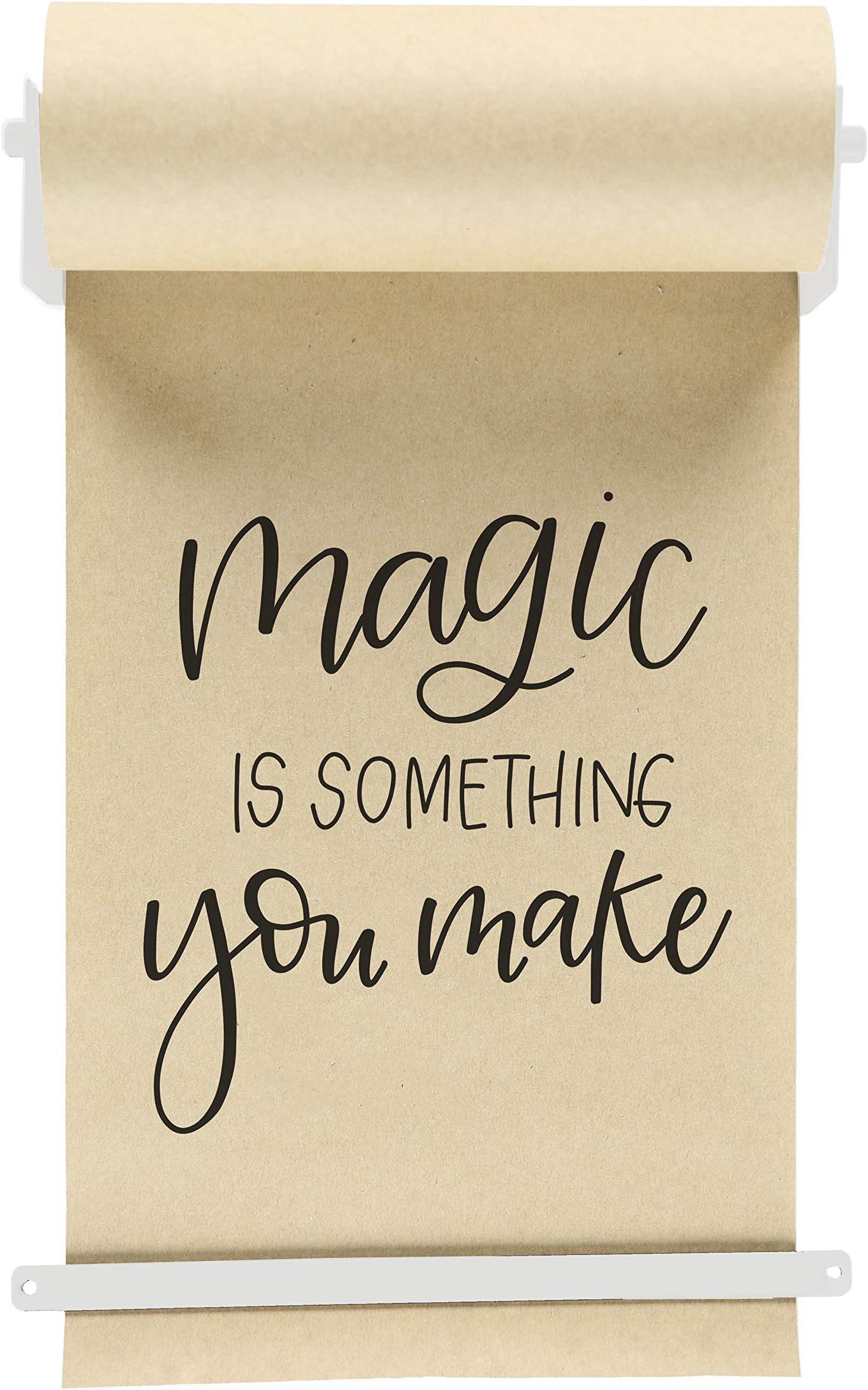 RettelRoller Kraft Paper Roll Display - Wall Decor/Art Wall Mount - (1) Kraft Paper Roll Included (8 Inch, White)