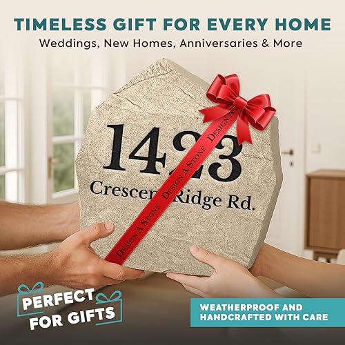 Miniatura 5 de Personalized Address Stone - Address Marker - Sandstone Color - Address Marker - 15 W x 15 H