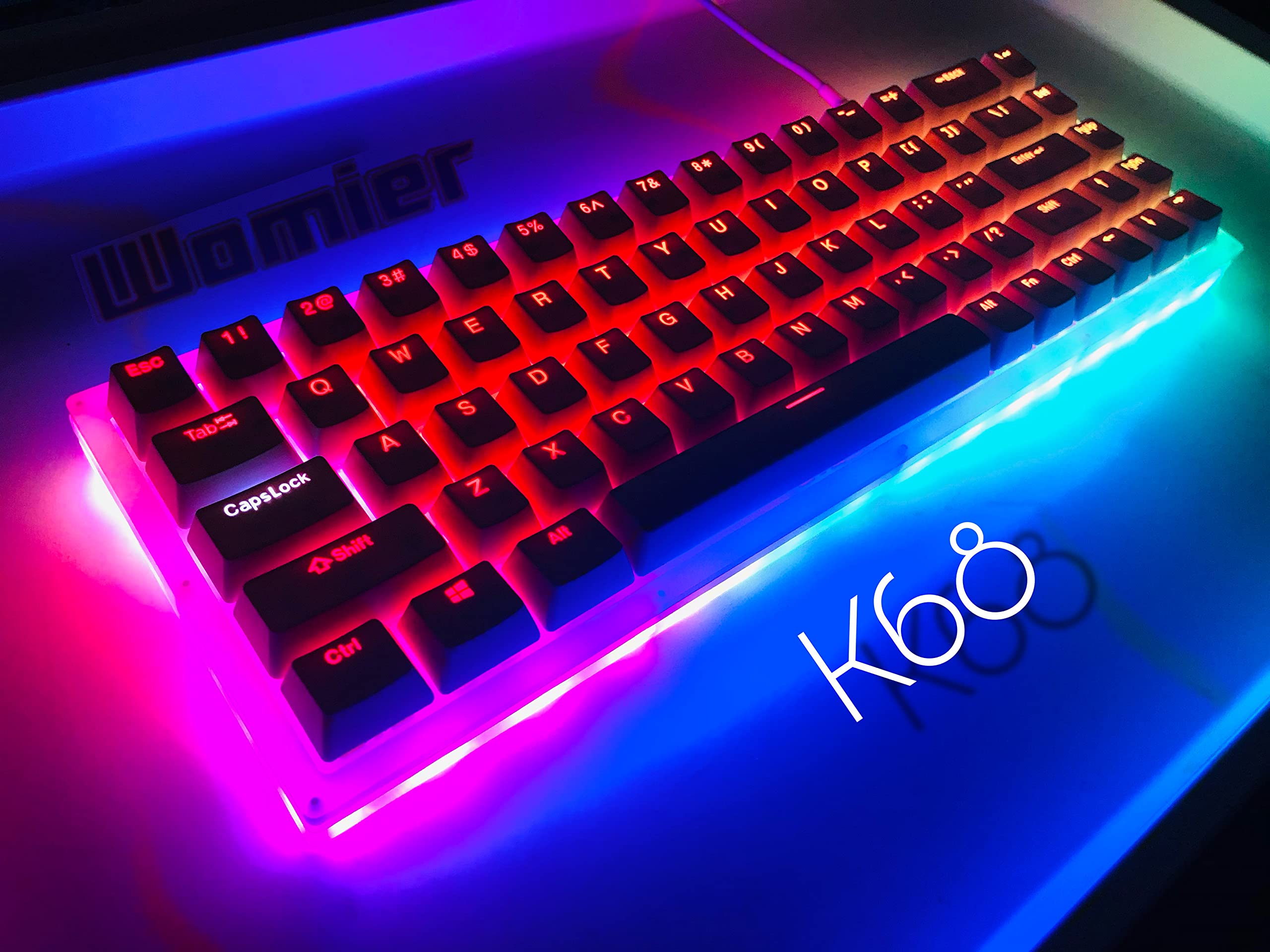 WomierK68 68keys Mechanical Gaming 60% Keyboard Gateron Switch (Brown Switch)