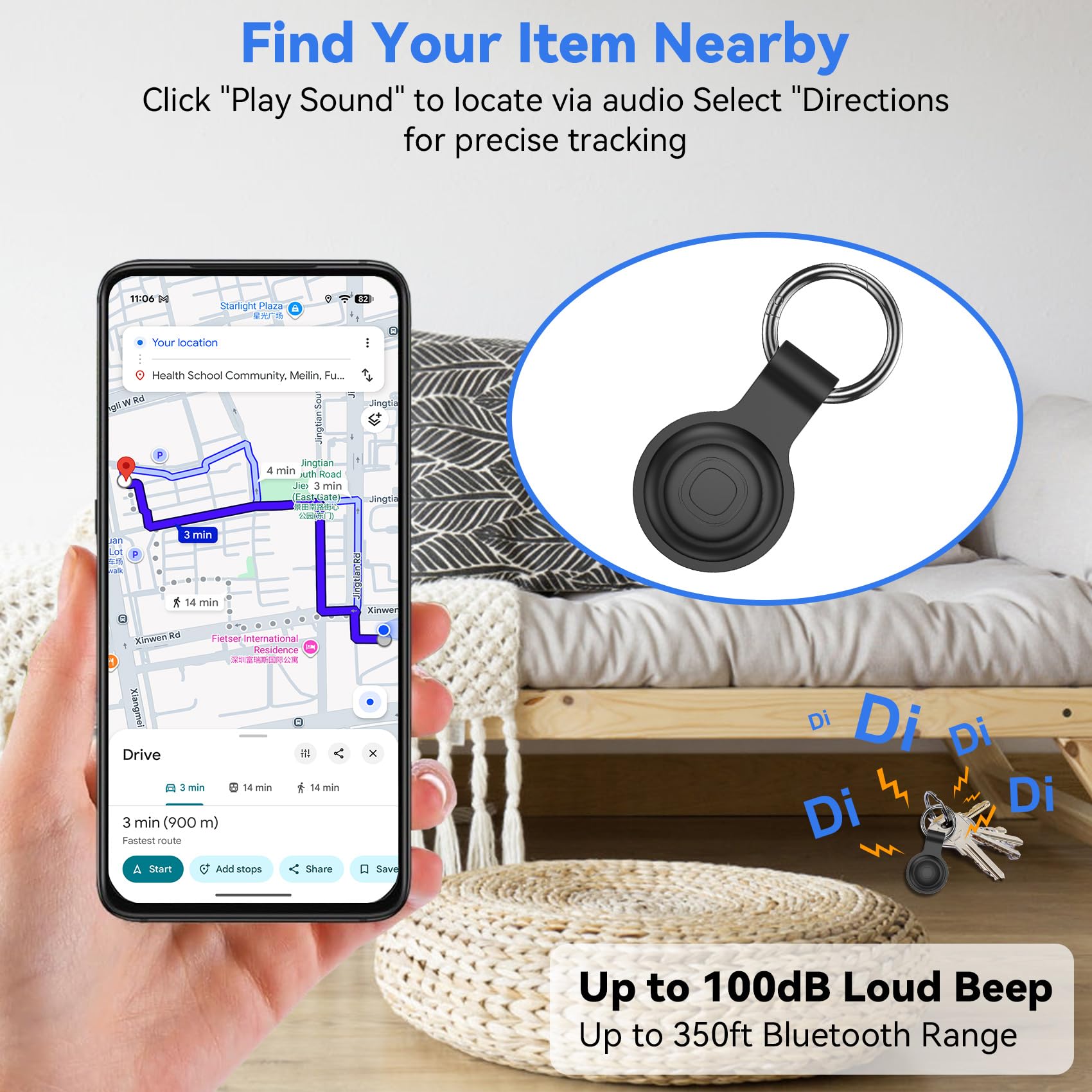 Traceur GPS pour véhicules, 2 Pack Air Tracker Android et iOS, Tracker de Voiture Magnétique étanche Smart Air Traceur GPS Localisateur D’Objets Bluetooth Tracker GPS pour Valises