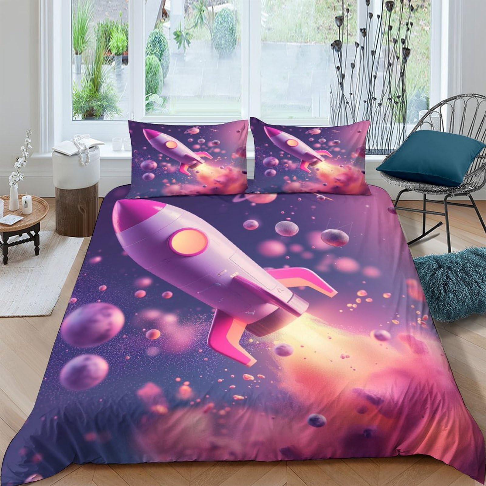 Parure de lit hypoallergénique fusées 3-piece set king 220x240