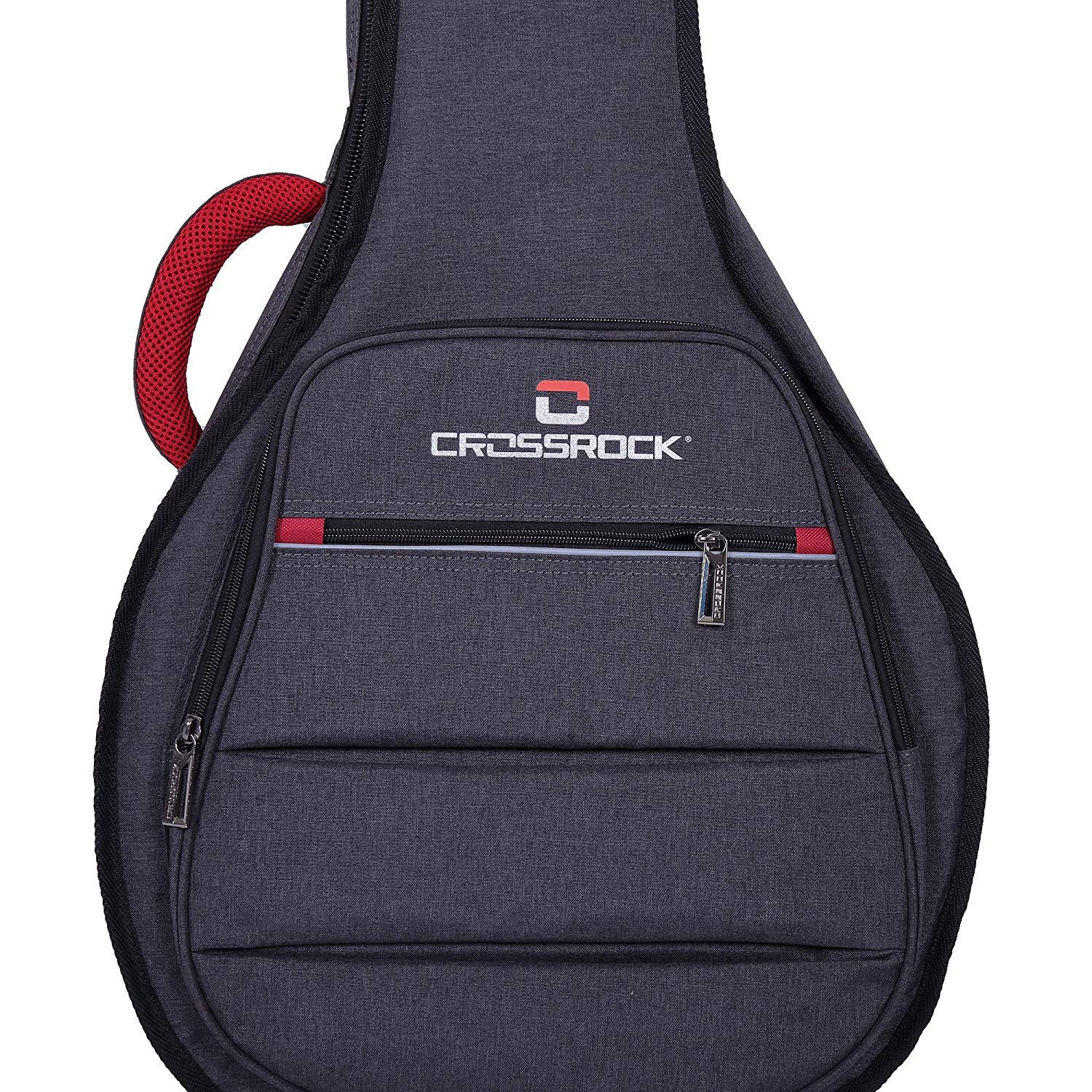 Crossrock Housse pour Banjo Résonateur 5 Cordes CRSG107BJBJ, Rembourrage 10 mm, Style Sac à Dos, Gris Foncé (CRSG107BJGR)