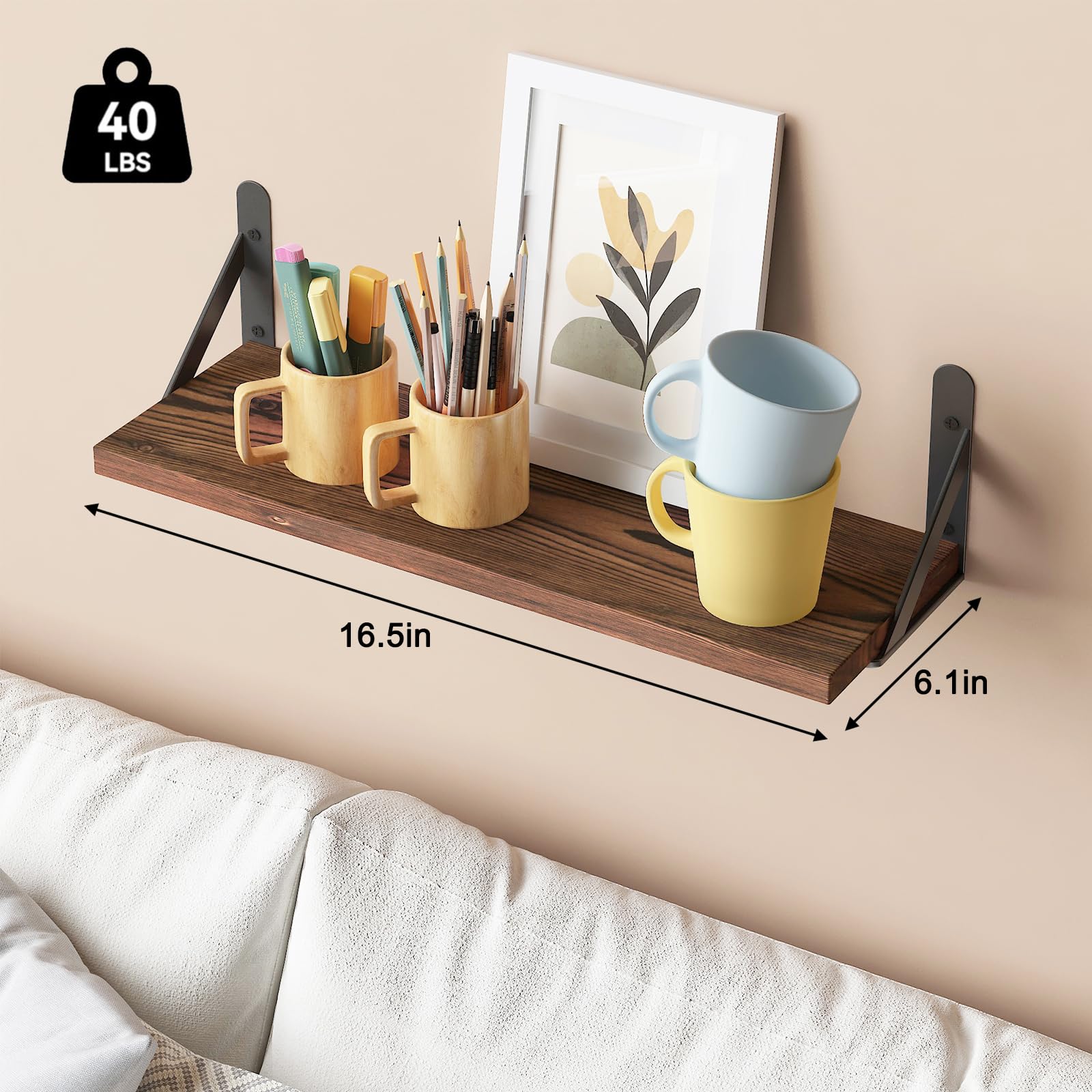 Amazon.com: YGEOMER 16.5 Inch Floating Shelves for Wall, Farmhouse