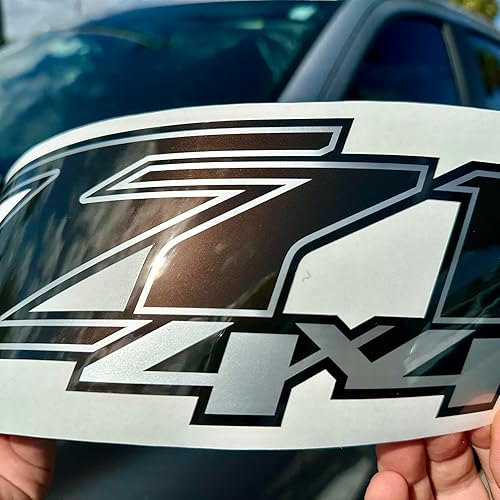 Miniatura 4 de GOLD HOOK Z71 - Calcomanías para camiones, Chevy Silverado z71 Off Road (2007-2013), juego de 2, serie premium (acabado metálico negro)