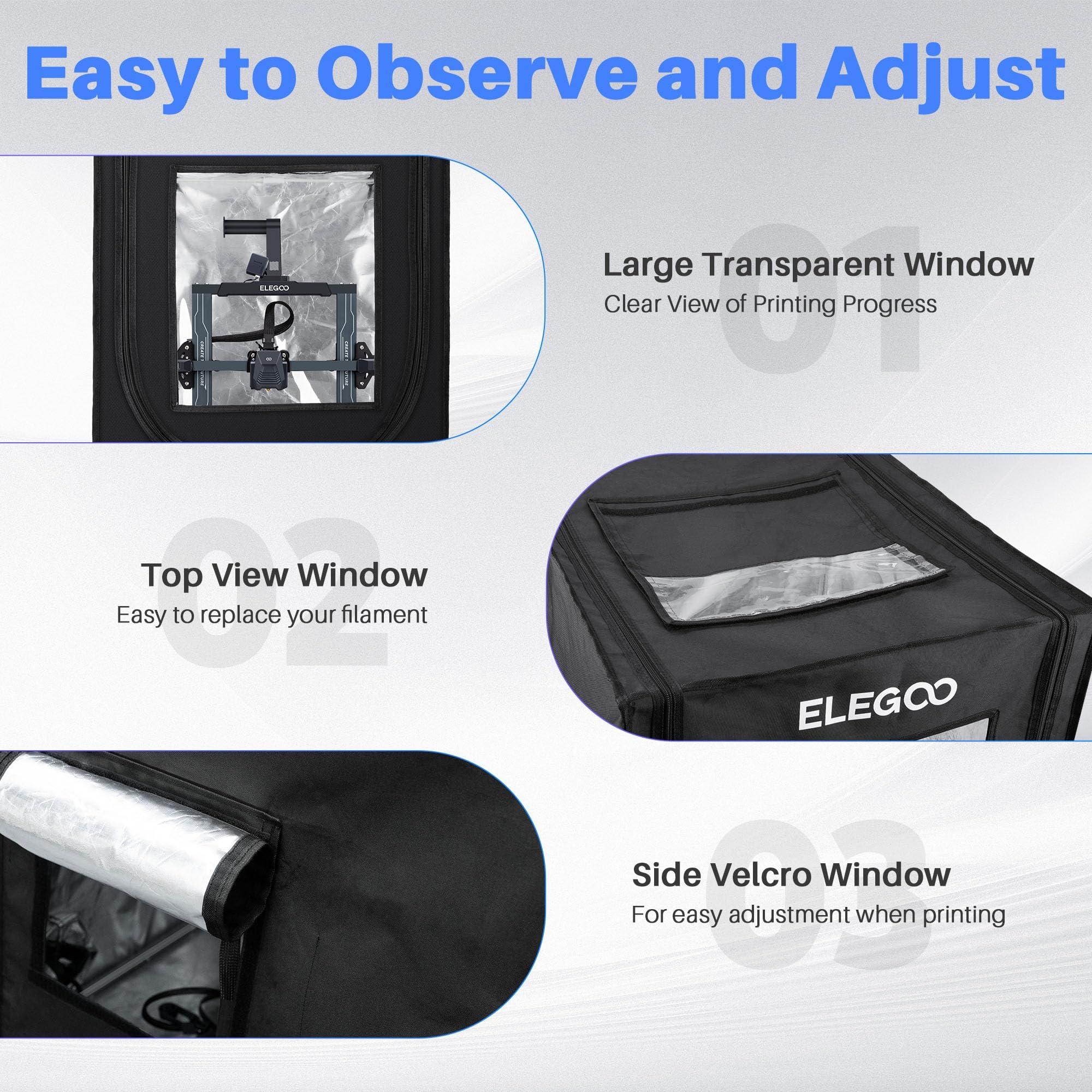Amazon.co.jp: ELEGOO 3Dプリンターエンクロージャー 耐火・防塵 3D 