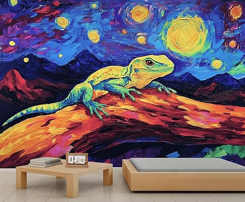 Miniatura 31 de Mural de Cyber Alleys, papel tapiz de luces de neón, decoración del hogar morado y azul, mural de pared de graffiti, murales de pared retro futuros