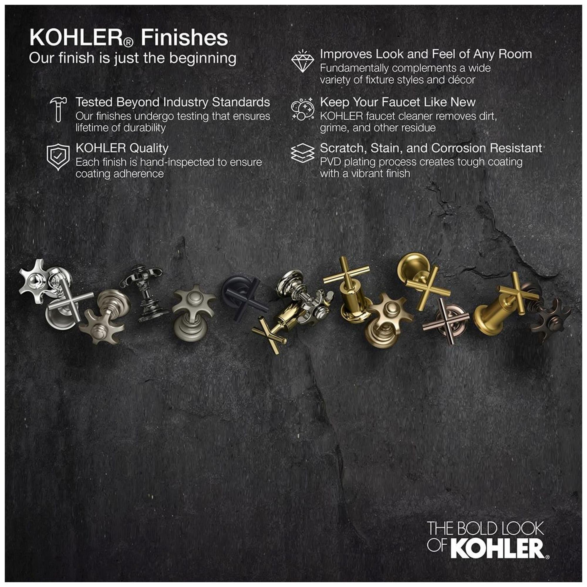 Kohler K-7605-P-2MB Handles, Vibrant Brushed Moderne Brass