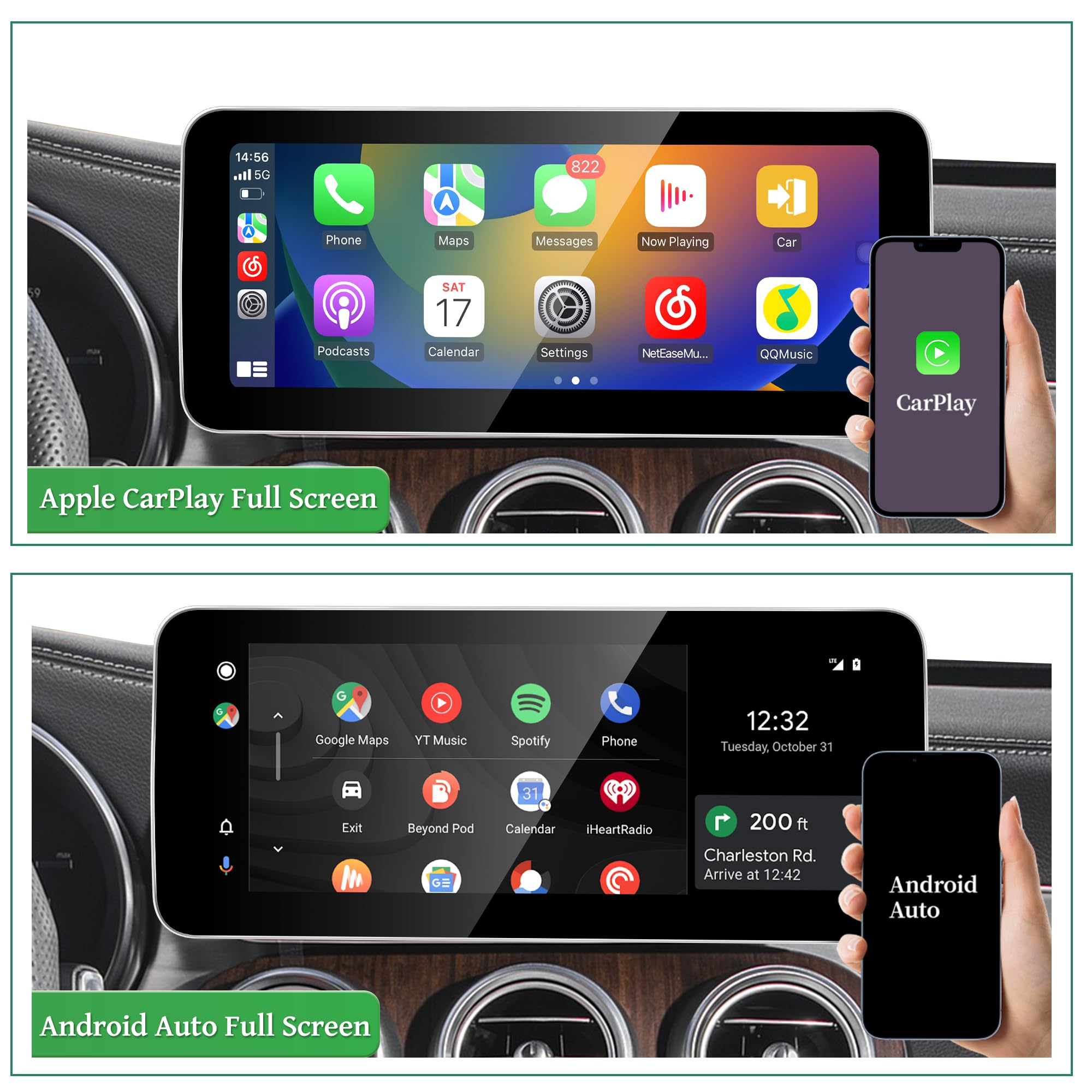W205 S205 アンドロイドオート　CarPlay ナビ Amazon.com: 10.25 Inch Android Screen for Mercedes W205 A205 C205
