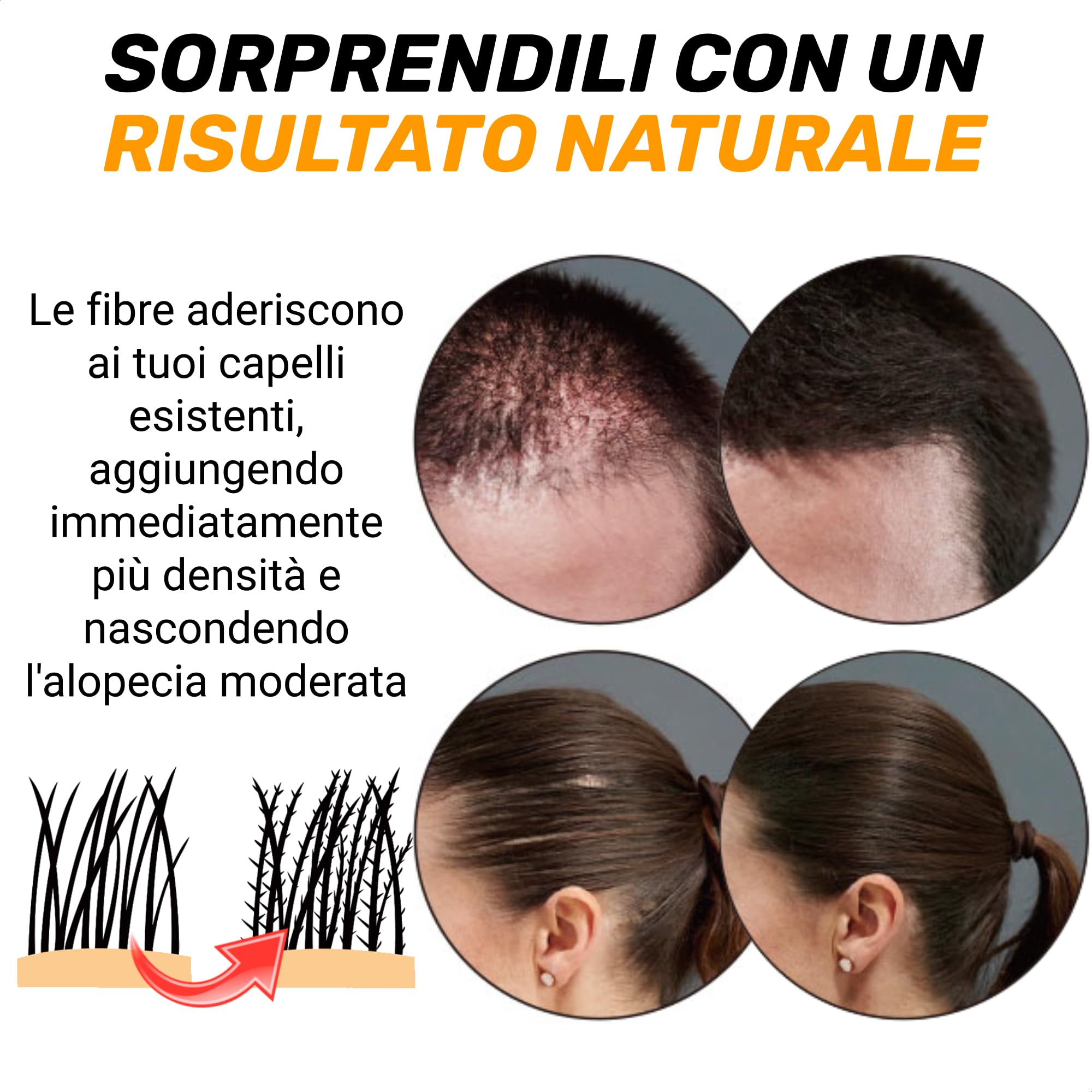 Maxter Fibre Capelli CASTANO MEDIO + Spray Applicatore + Borsa di Ricarica 100g - Polvere Volumizzante Capelli per Nascondere la Caduta dei Capelli e la Calvizie - Fibre Cotone per Capelli