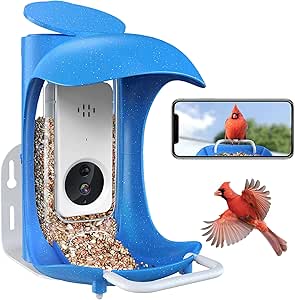 Smart Bird Feeder with Camera, HD Visual Storage Feeders, Night Video Camera, Heavy Duty Base for Waterproof Outside/Yard/House/Tree asin的图片