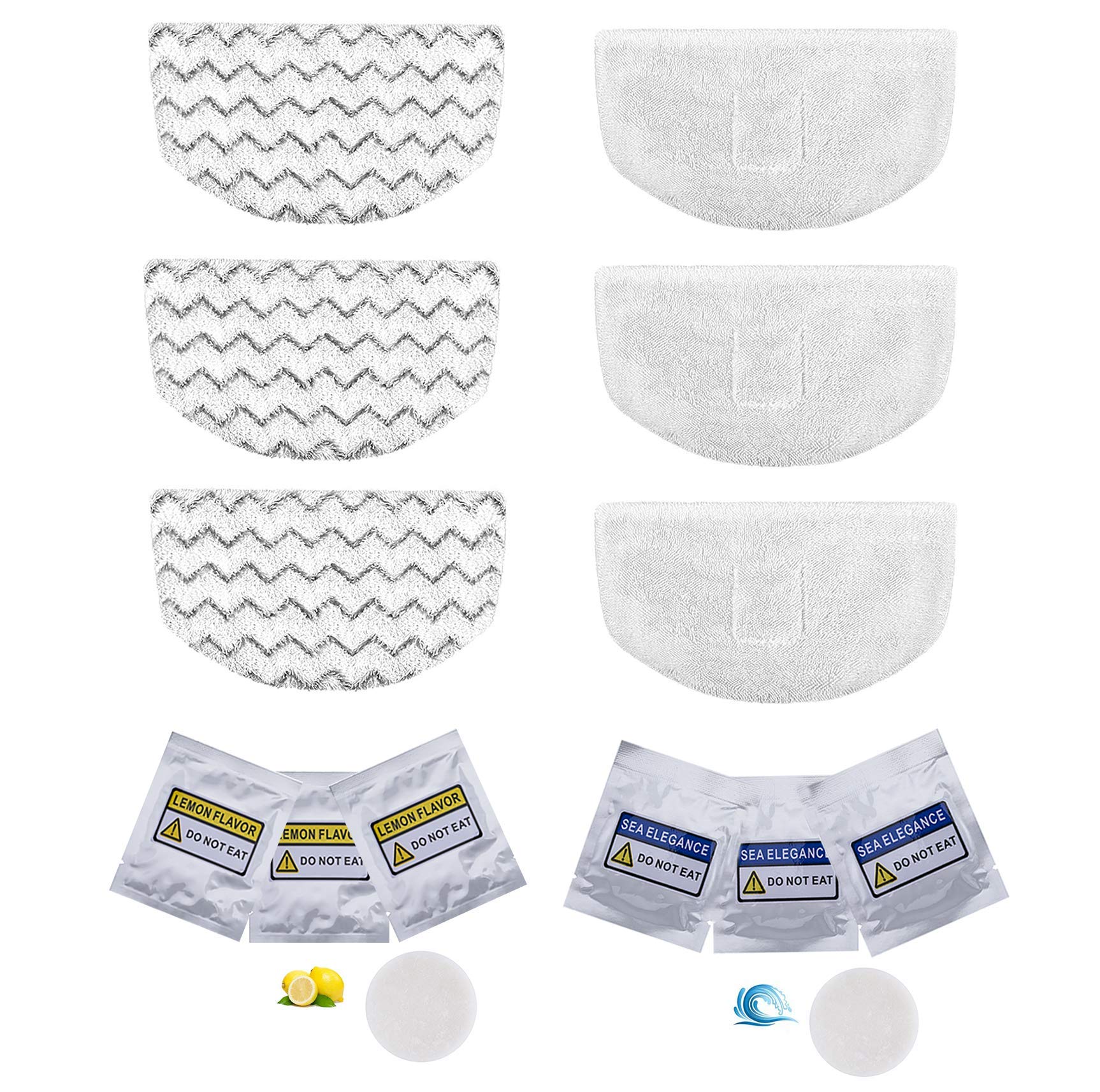 LeFix 6 Pack Washable Steam Mop Pads Replacement + 6 Fragrance Discs Compatible with Bissell Powerfresh 1940 1440 1544 1806 2075 Series, Model 19402 19404 19408 19409 1940a 1940f 1940q 1940t 1940w