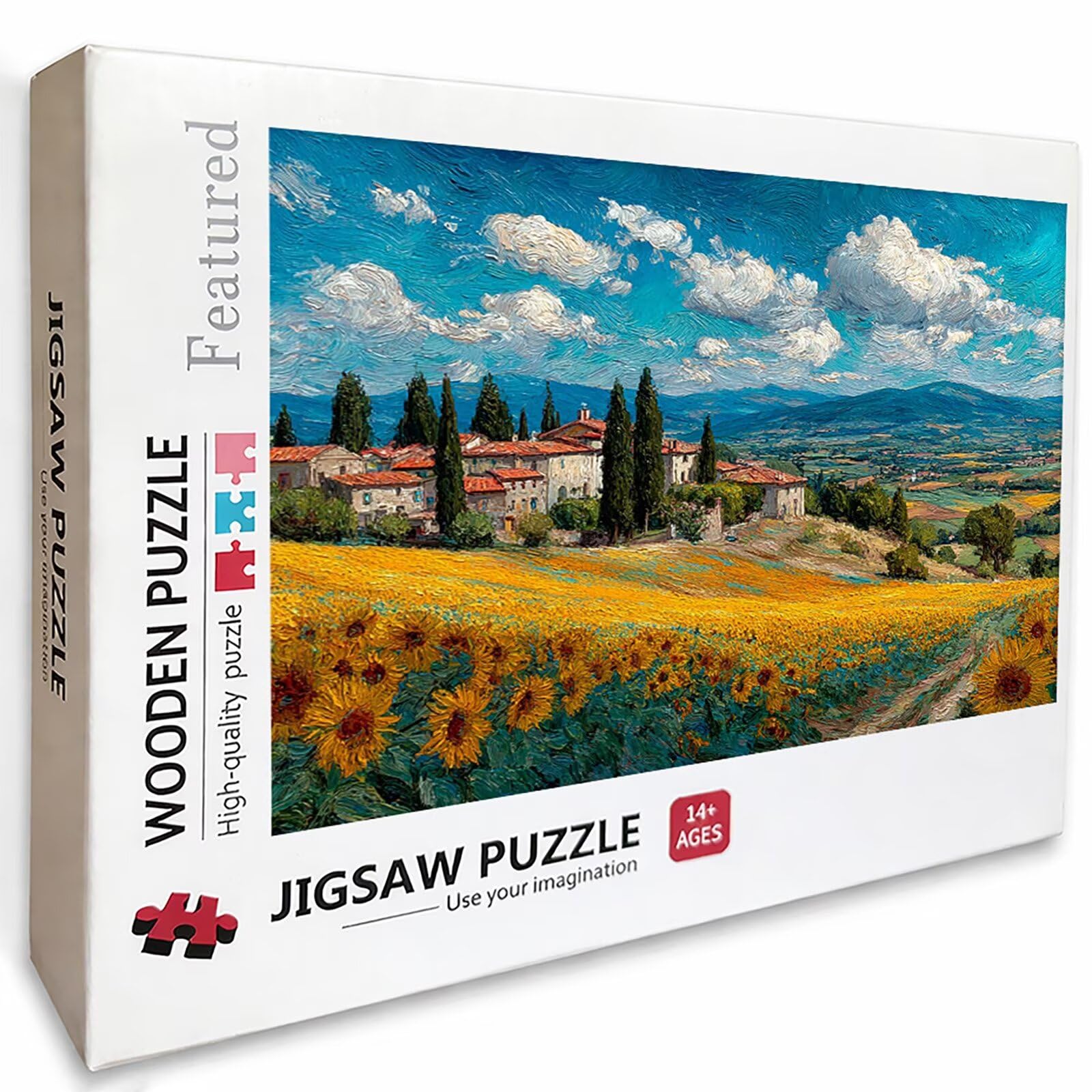 Puzzle Arte con Scatola Paesaggio, Campo Puzzle Legno 6000 Pezzi Adulti 179x105cm, Attività di Intrattenimento ad Alta Difficoltà, DIY Classici Gioco, Jigsaw Per Tutta La Famiglia, Regalo, 8-6049