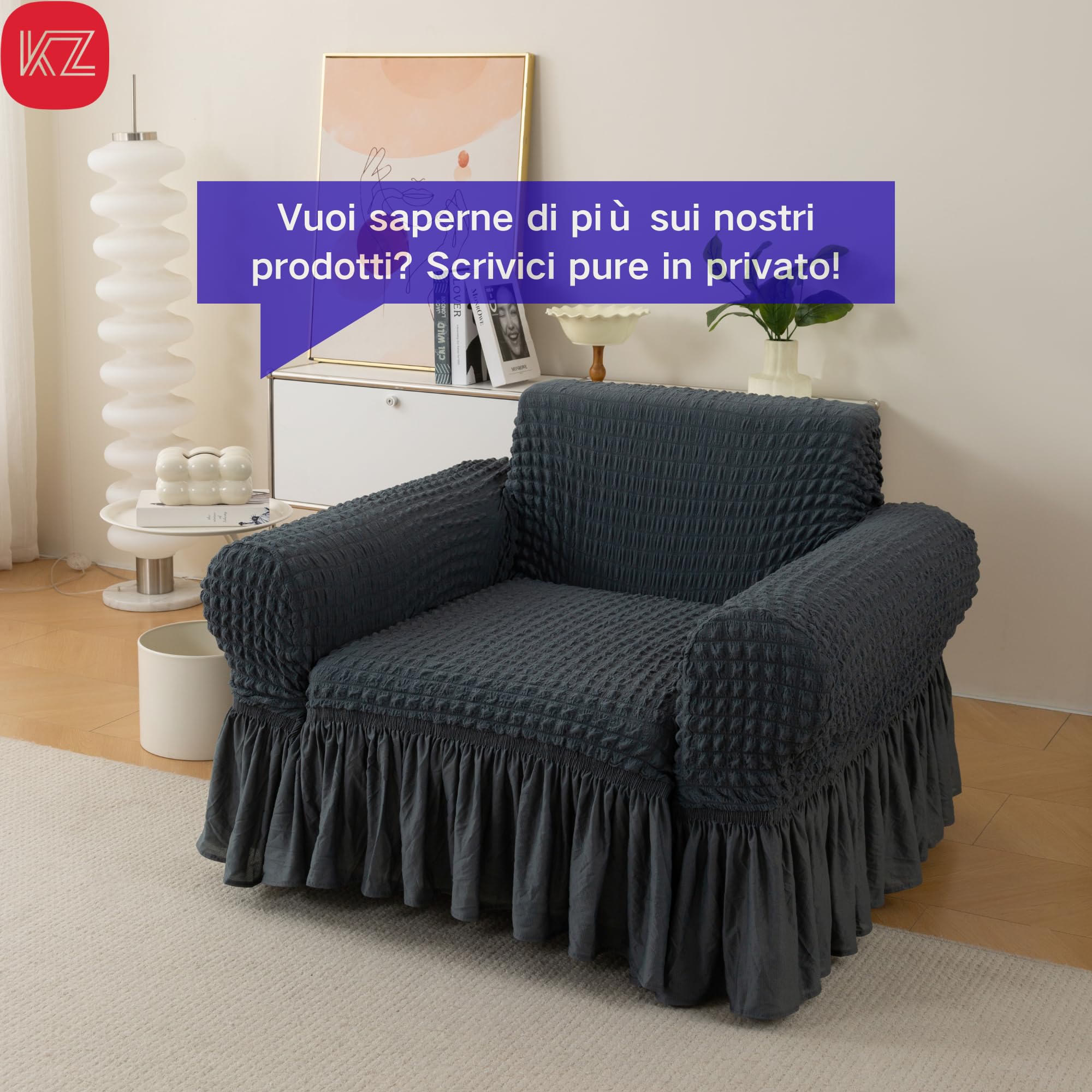 VKZ Sofabezug Stretch mit Volant für 4-Sitzer Sofa, Elastischer Sofa Überzug Waschbar, Couchbezug mit Armlehnen und Wabenmuster,Bordeauxrot