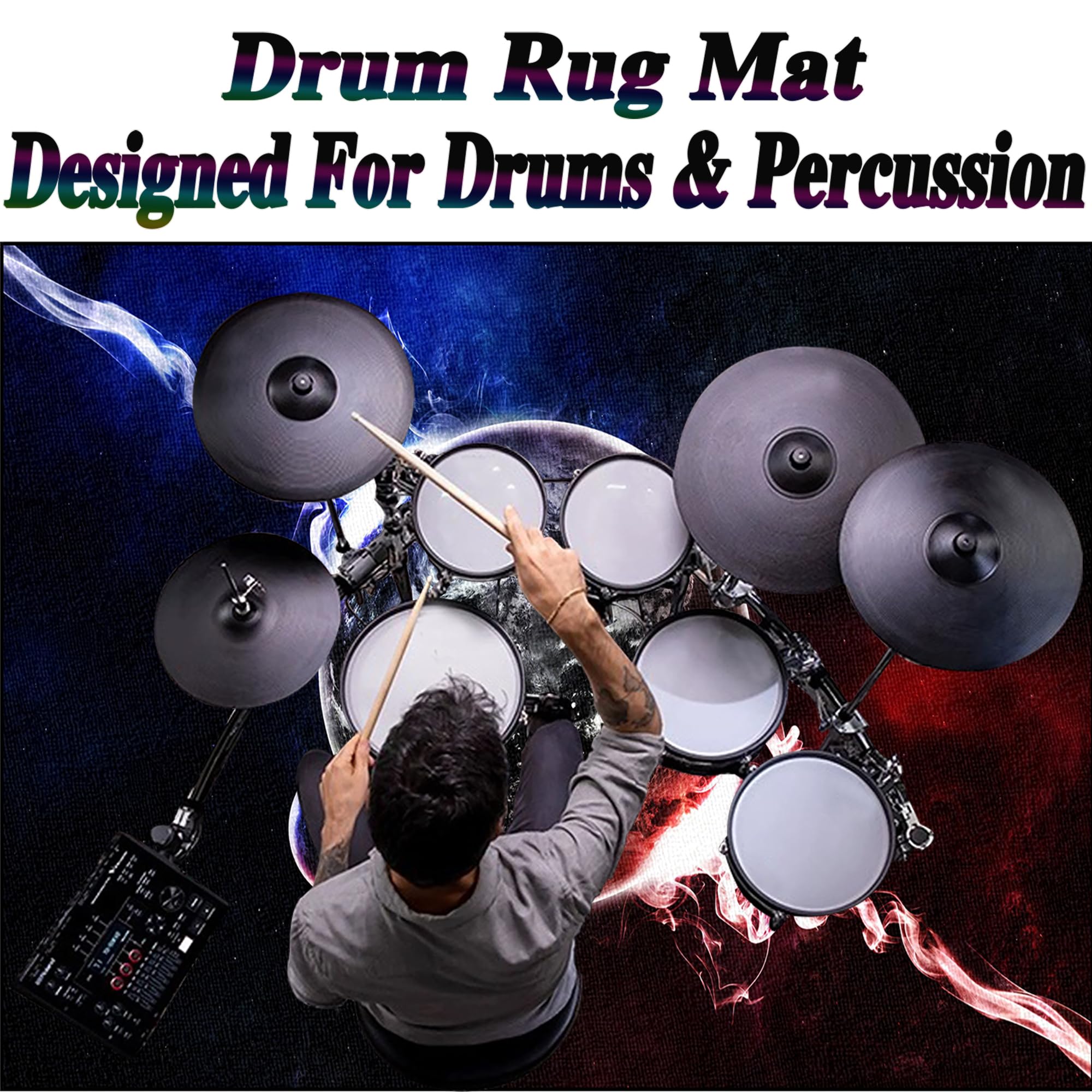 230 x 180 cm Tappeti per Batteria Tappeto Insonorizzato Tappeto Drum Professionale Tappetino Batteria Tappetino per Batteria Acustica Coperta Antiscivolo Insonorizzata Tappetino Batteria Elettronica