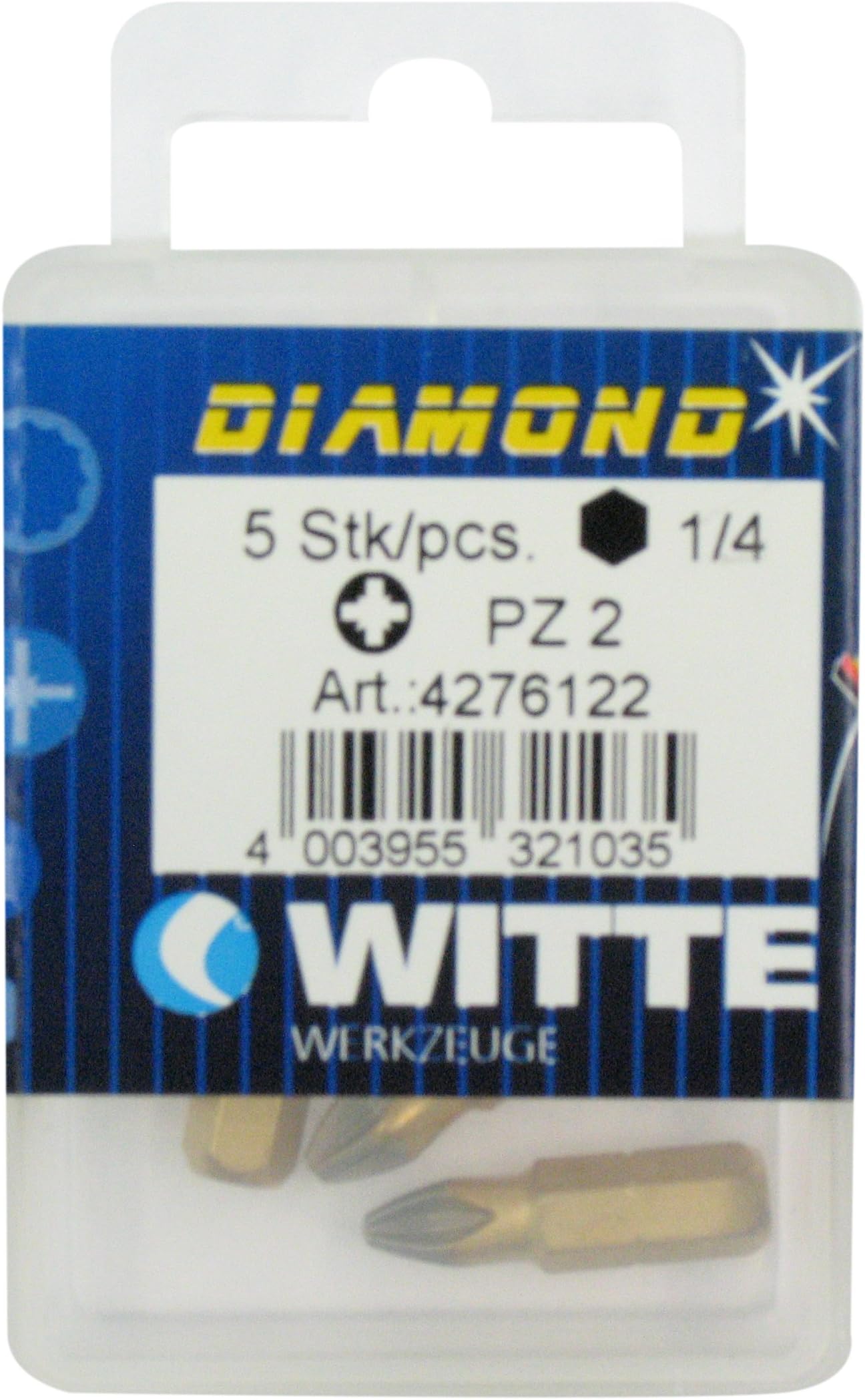 WITTE 427612-5 Puntas en cajita de plástico Largo 25 mm (PZ 2 Diamond)