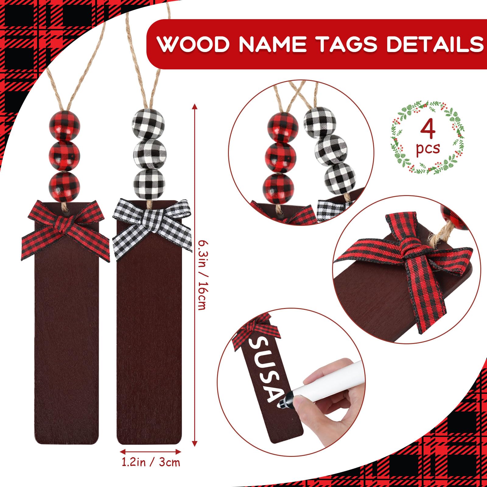 LOMOHOO Lot de 4 chaussettes de Noël en fausse fourrure rayée - 45,7 cm - Grand sac cadeau de Noël à suspendre pour sapin de Noël, cheminée, décoration de fête de famille (blanc)