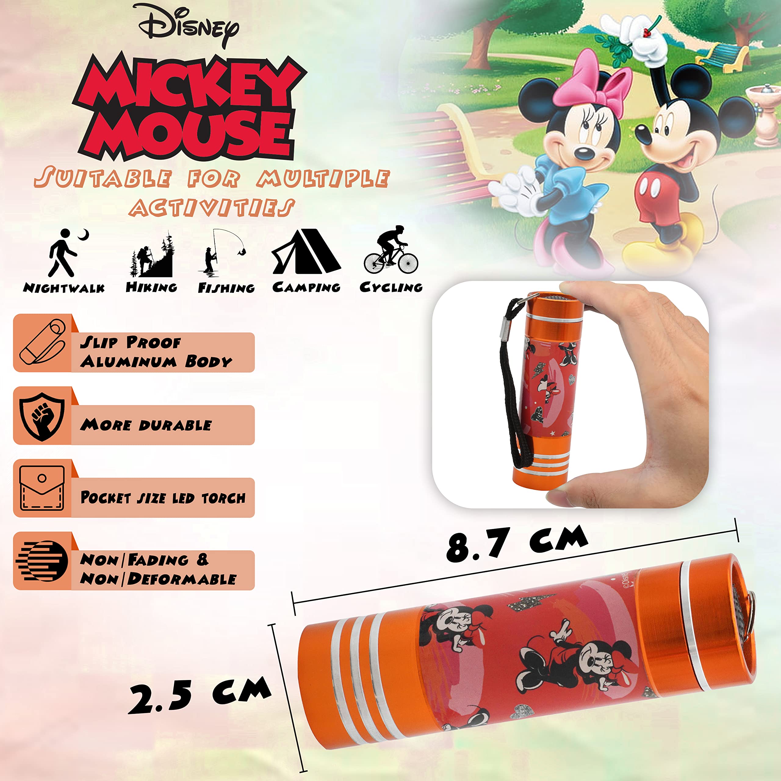 SRV Hub Lot De 4 Lampes De Poche Minnie Mouse Super Lumineuses En