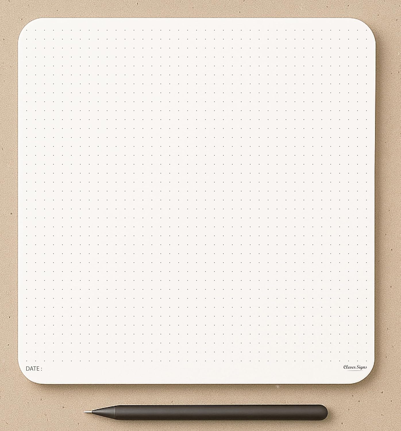 CLEVER SIGNS Mouse Pad Notepad for Professionals – 8.3 x 8.3 (210mm x 210mm),  – Premium Dotted Memo Desk Pad with Cardboard Back Support – Perfect for Note-taking, Planning, Sketching & Journaling