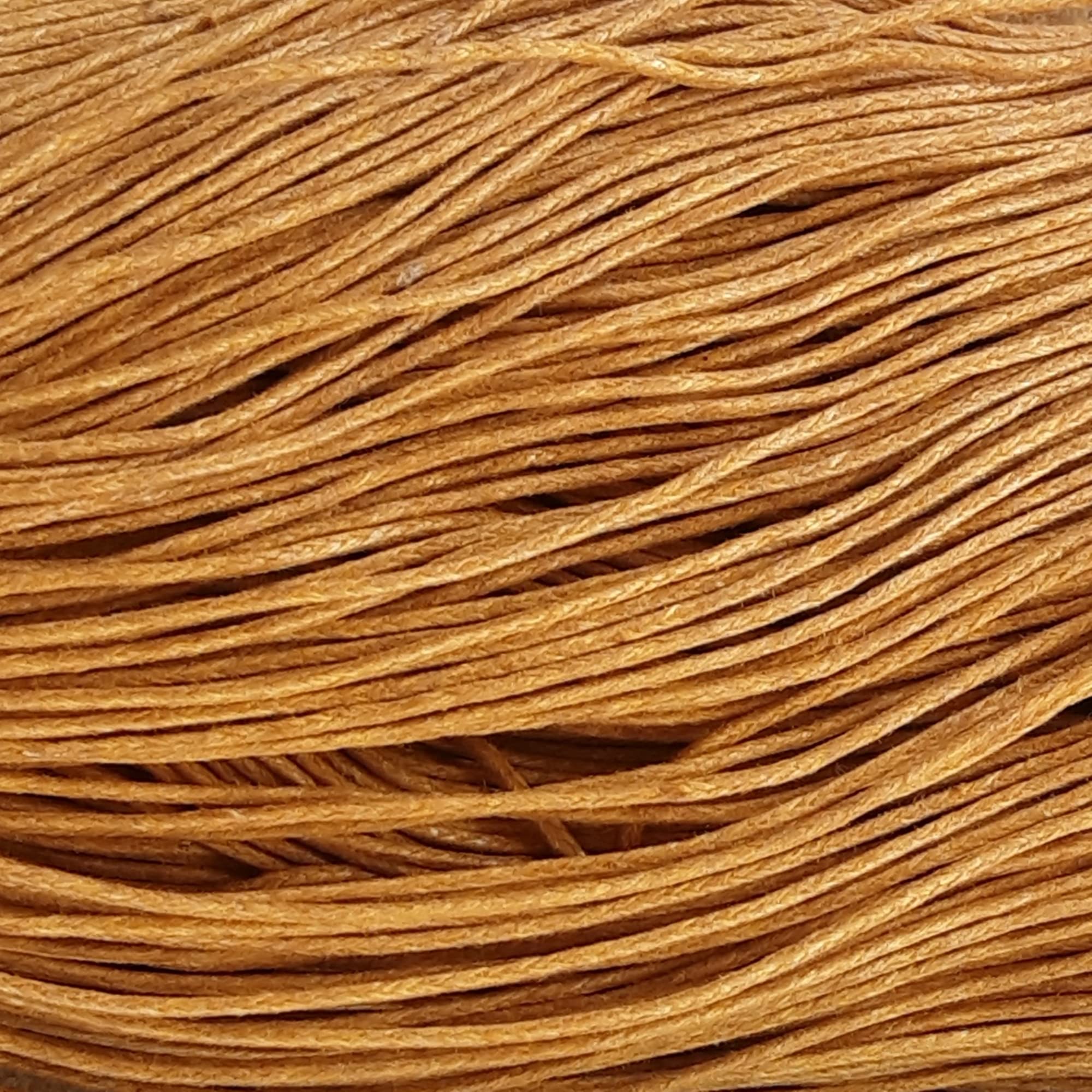 Mart-Mon Yellow 1Mm Waxed Cord Cotton 15M - Bracelets, Necklaces, Jewellery Thread, Shamballa Macrame (#8 Golden )