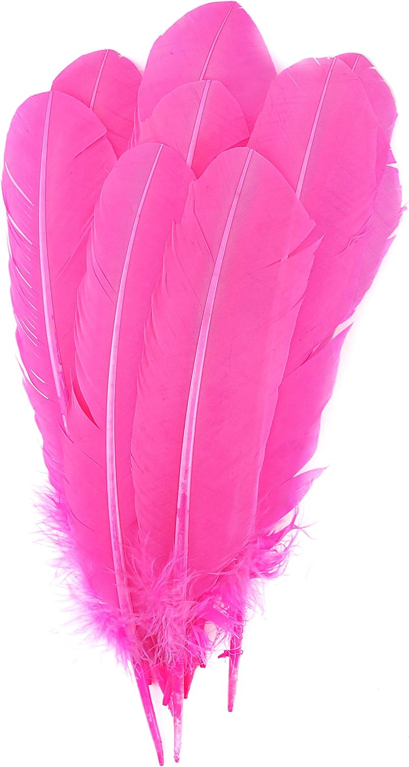 ZUCKER - Turkey Quills by Pound - Bulk Feathers for Crafting, Decoration, Home Décor, Holiday Decorating, Weddings and Events, Cosplay, Costumes - Right Wing Feathers - Silver