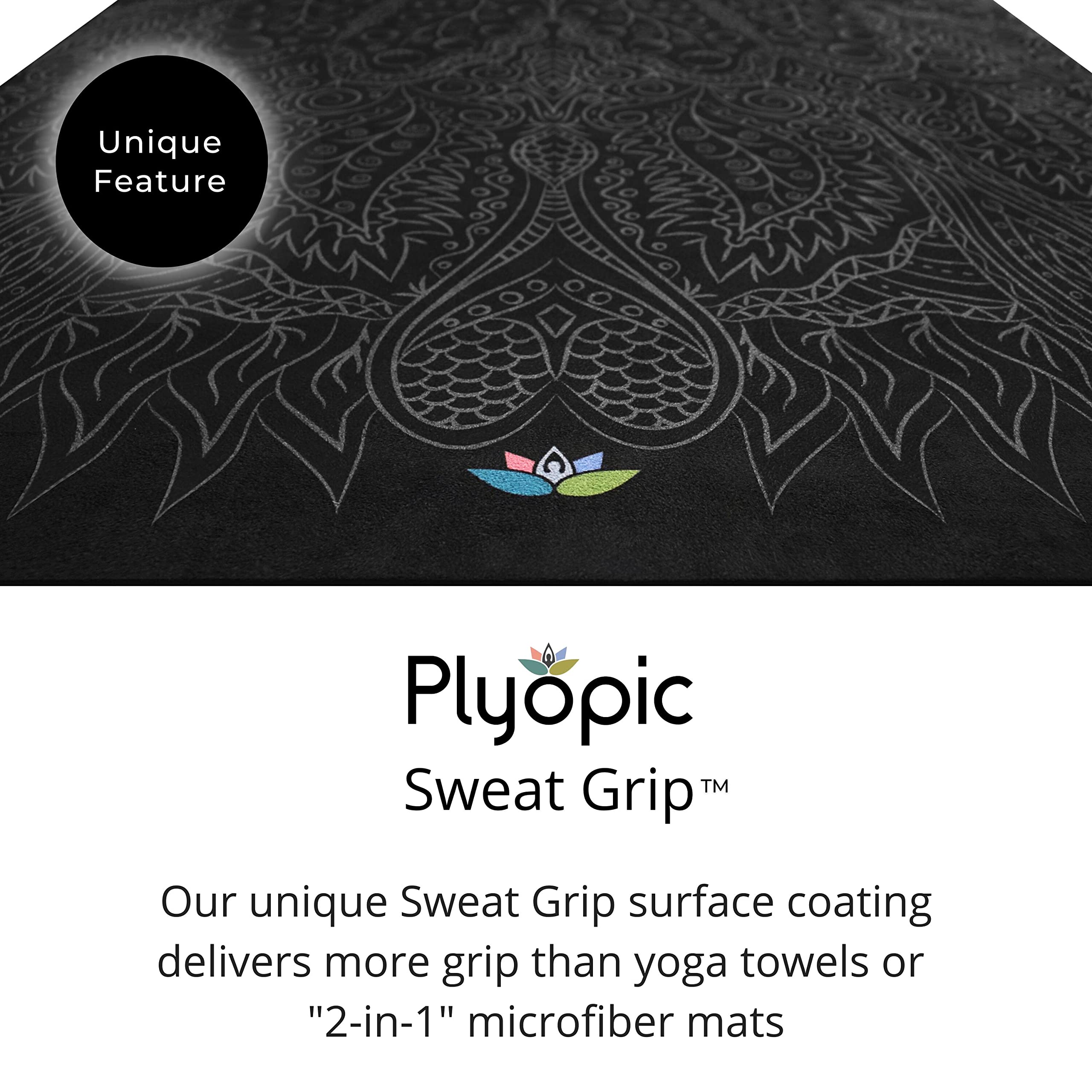 Plyopic Tappetino da Yoga | Antiscivolo Tappetino/Asciugamano. Naturale e Ecologico | Ideale per Yoga, Pilates, Esercizi, Fitness, Hot o Bikram