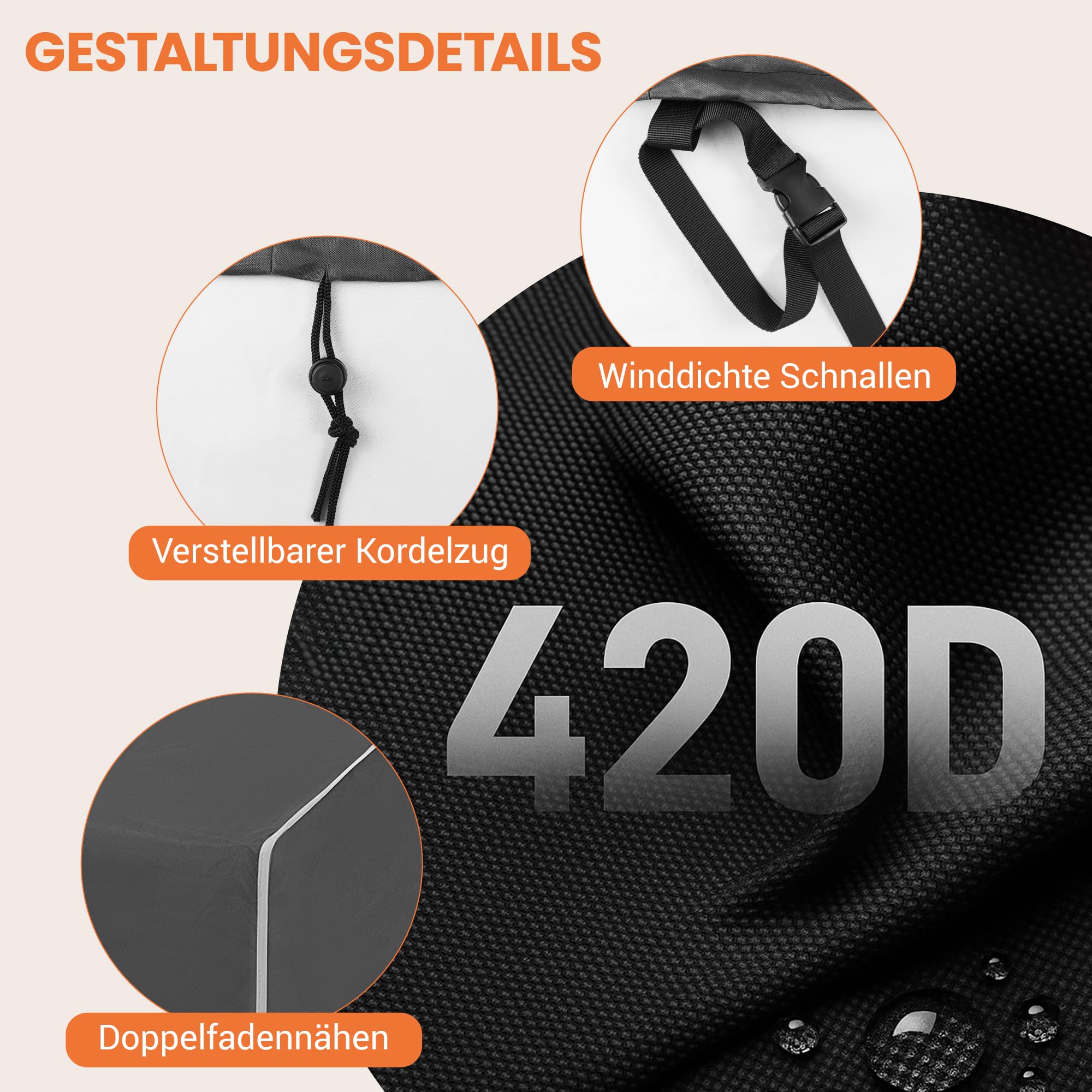 Abdeckung Gartenstühle Wasserdicht 420D Oxford Gewebe, Winterfest, UV-Beständiges Schutzhülle für Stapelstühle mit Aufbewahrungstasche,Abdeckung für Gartenstühle(75x78x65/110cm)