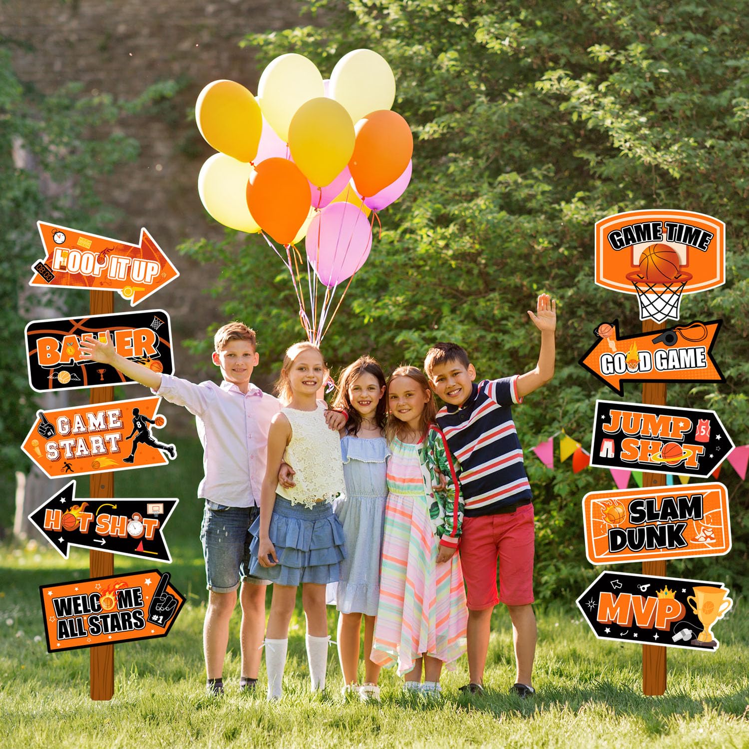Décoration d'Anniversaire Basketball, 20 Pcs Panneau de Décorations de Fête de Basket-Ball pour Décorations de Fête D'anniversaire sur le Thème du Basket-Ball